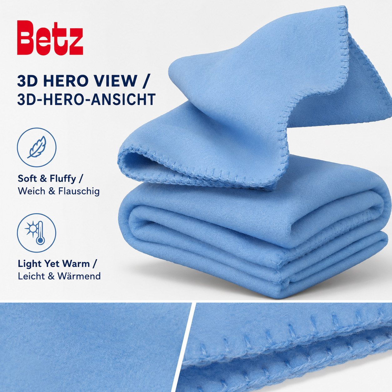 Wohndecke Betz Fleecedecke 130x170 cm 180g/m² – Weiche Wohndecke & Kuscheldecke, Betz, Leicht, wärmend & pflegeleicht – Bild 4 von 5