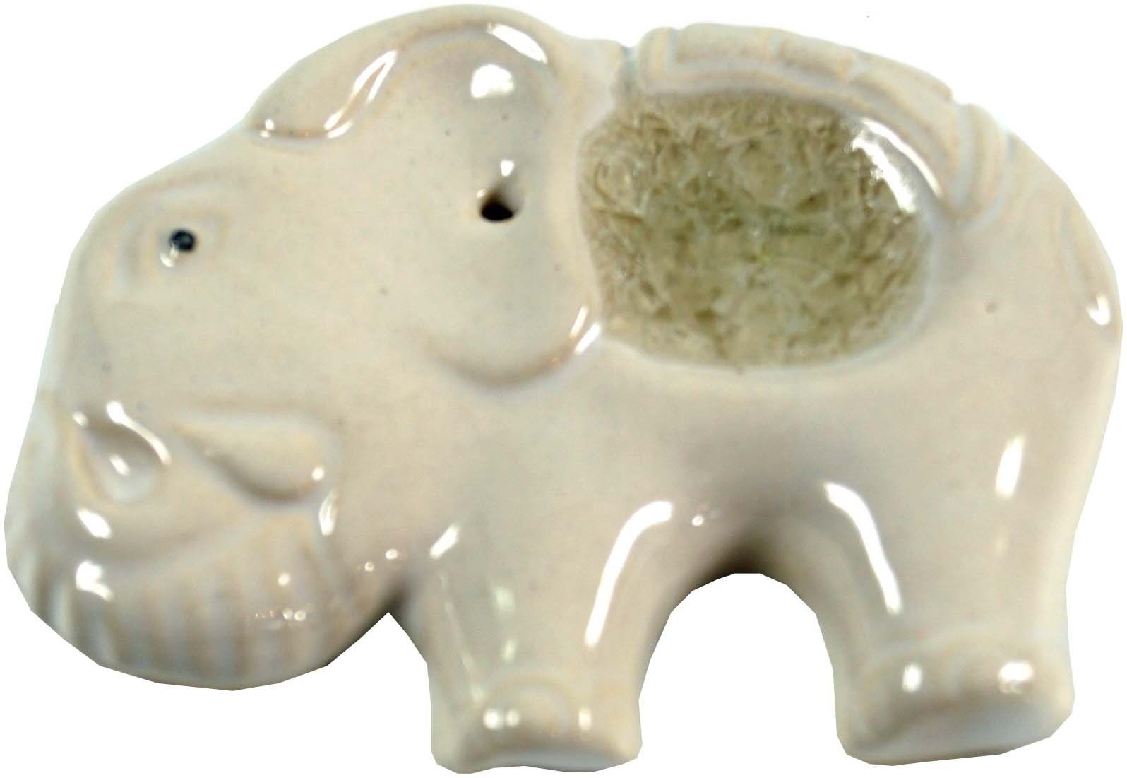 Räucherstäbchen-Halter Elefant weiß.. Keramik aus Guru-Shop 4 Modell Räucherstäbchenhalter