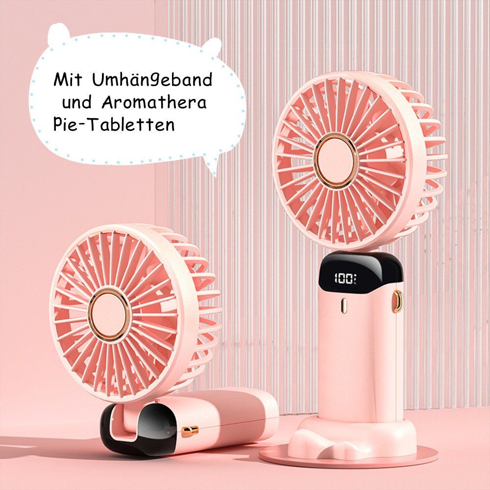 XDeer Mini USB-Ventilator Handventilator Tragbarer,Akku mini USB Ventilator/Tragbarer Lüfter, Aufladbarem Batterie Faltbar Wind Leise Reisen Innen pink