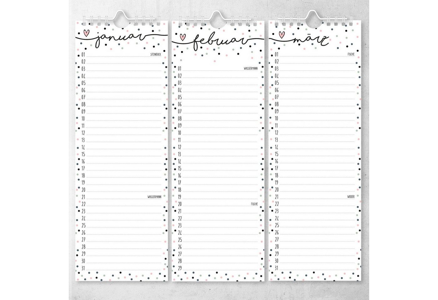 Thumbnail - younikat ewige Kalender Geburtstagskalender Konfetti-Motiv I 105 x 297 mm I dv_665