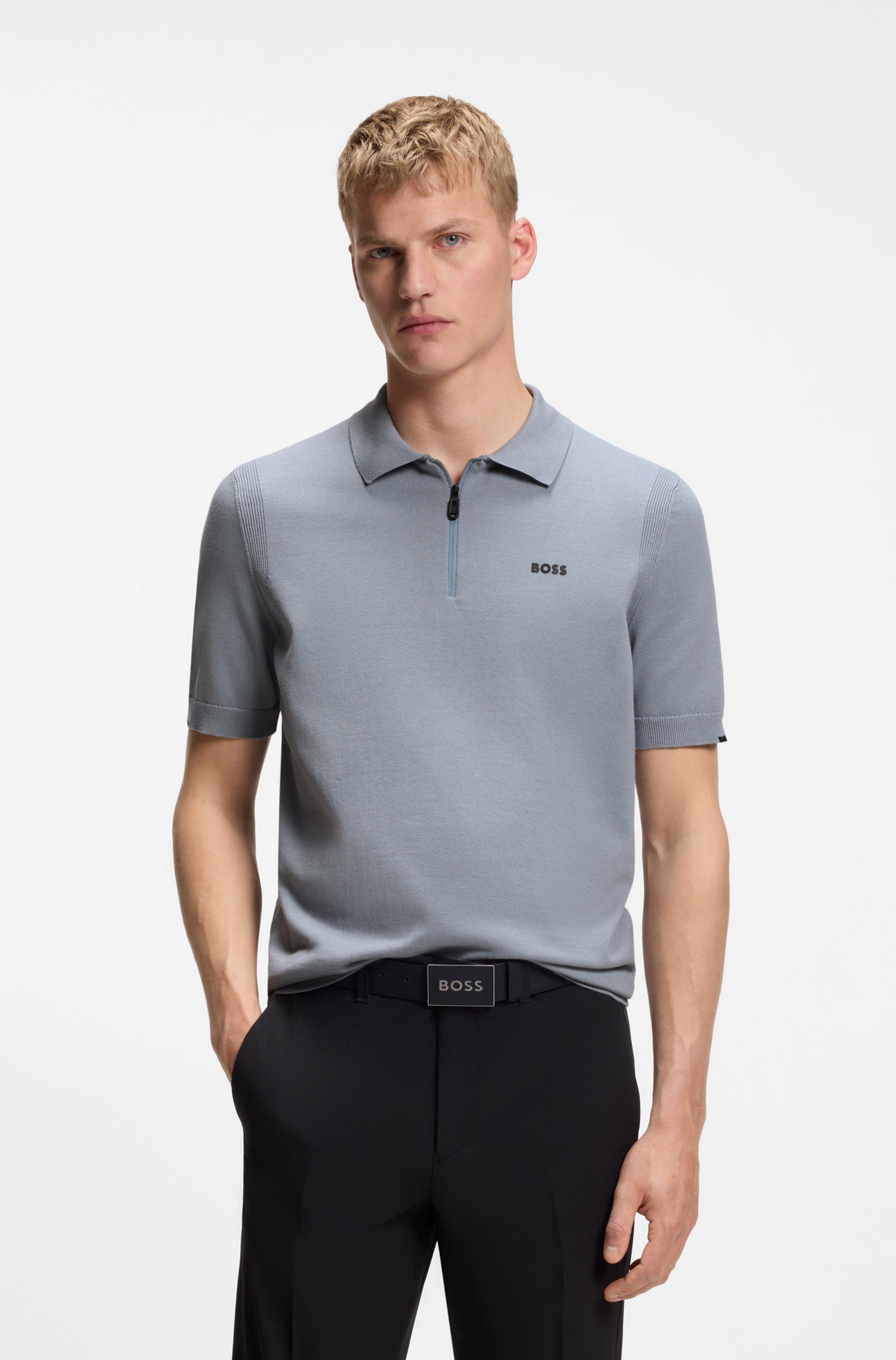 BOSS GREEN Kurzarmpullover K Ever-X PS mit Perforierungen zur Belüftung günstig online kaufen