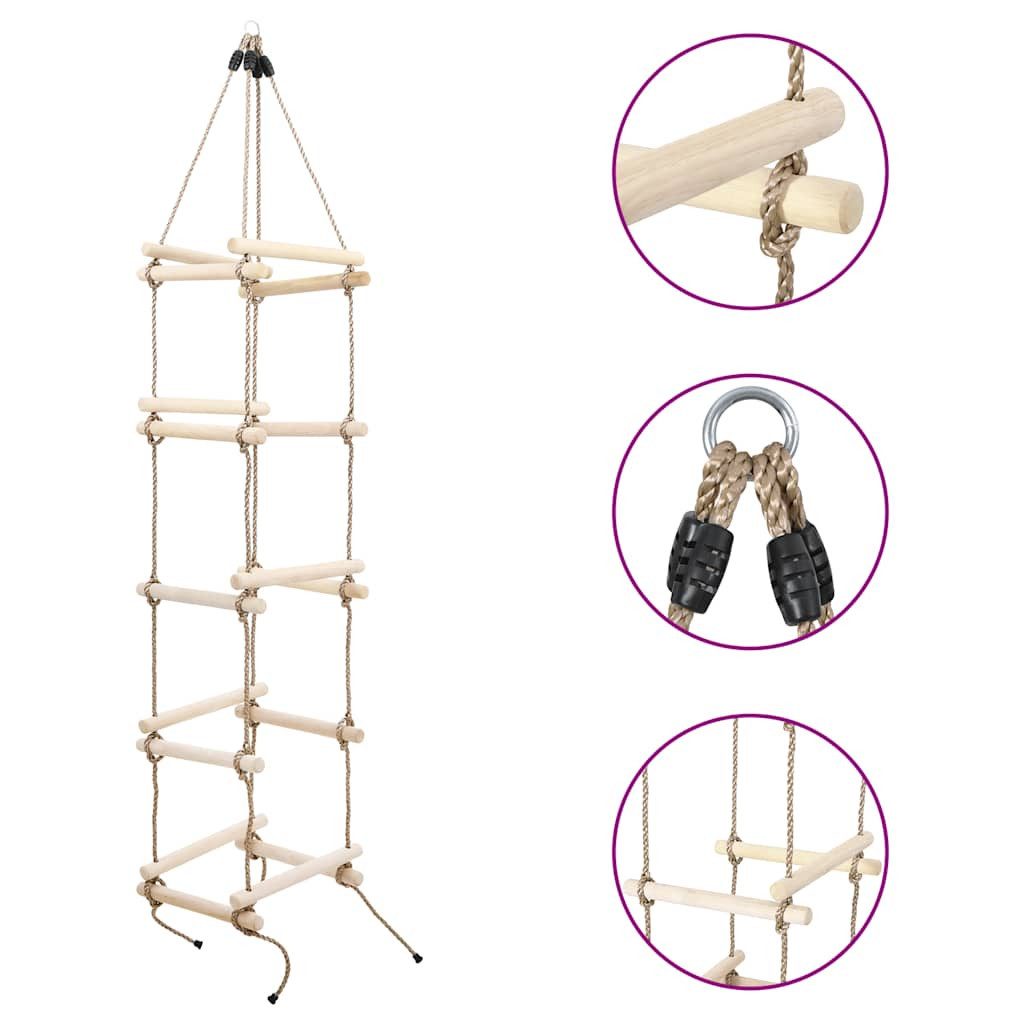 vidaXL Kinder-Strickleiter 200 cm Holz Kletterseil (1-tlg)