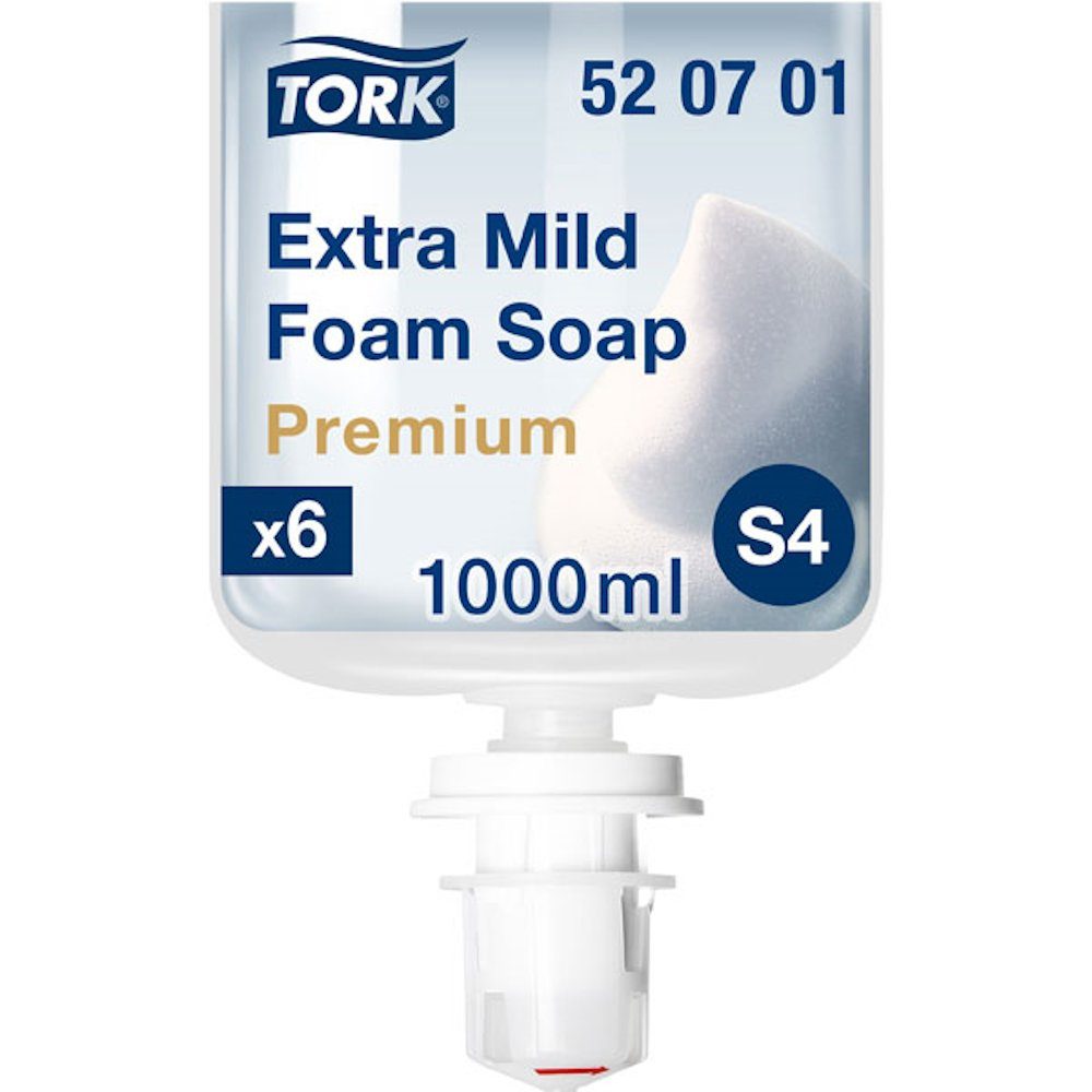 TORK Flüssigseife 520701 Premium Schaumseife extramild für S4 Spender je 1000 ml