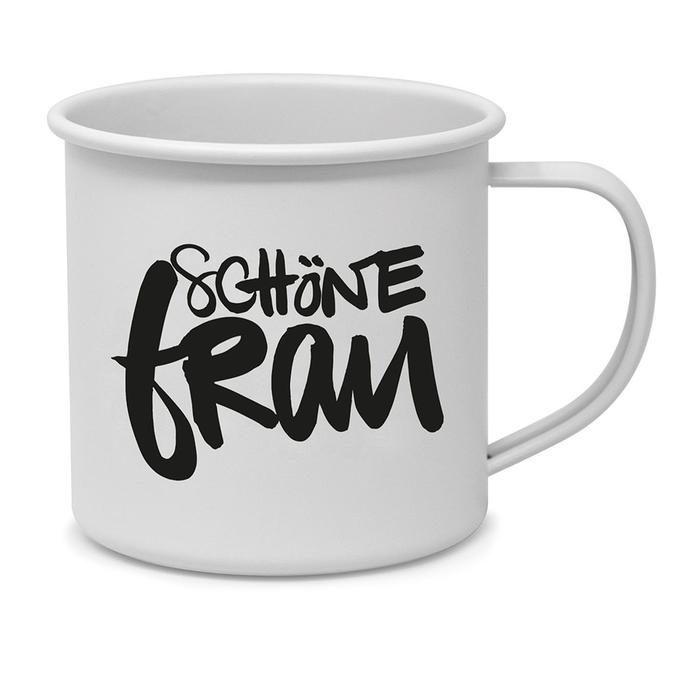 PPD Becher Metall-Becher mit Schriftzug Schöne Frau, 1-tlg., Melamin