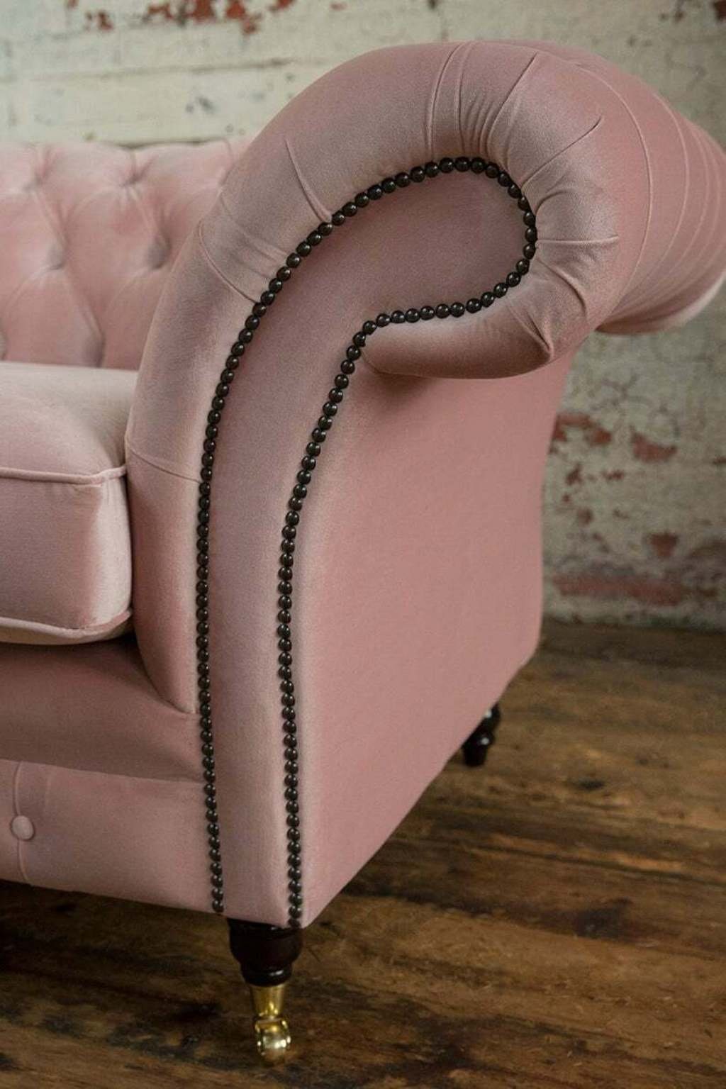 Couchen Samt Couch Sofa Sitzer 2 Designer Textil Cheserfield JVmoebel Chesterfield-Sofa,