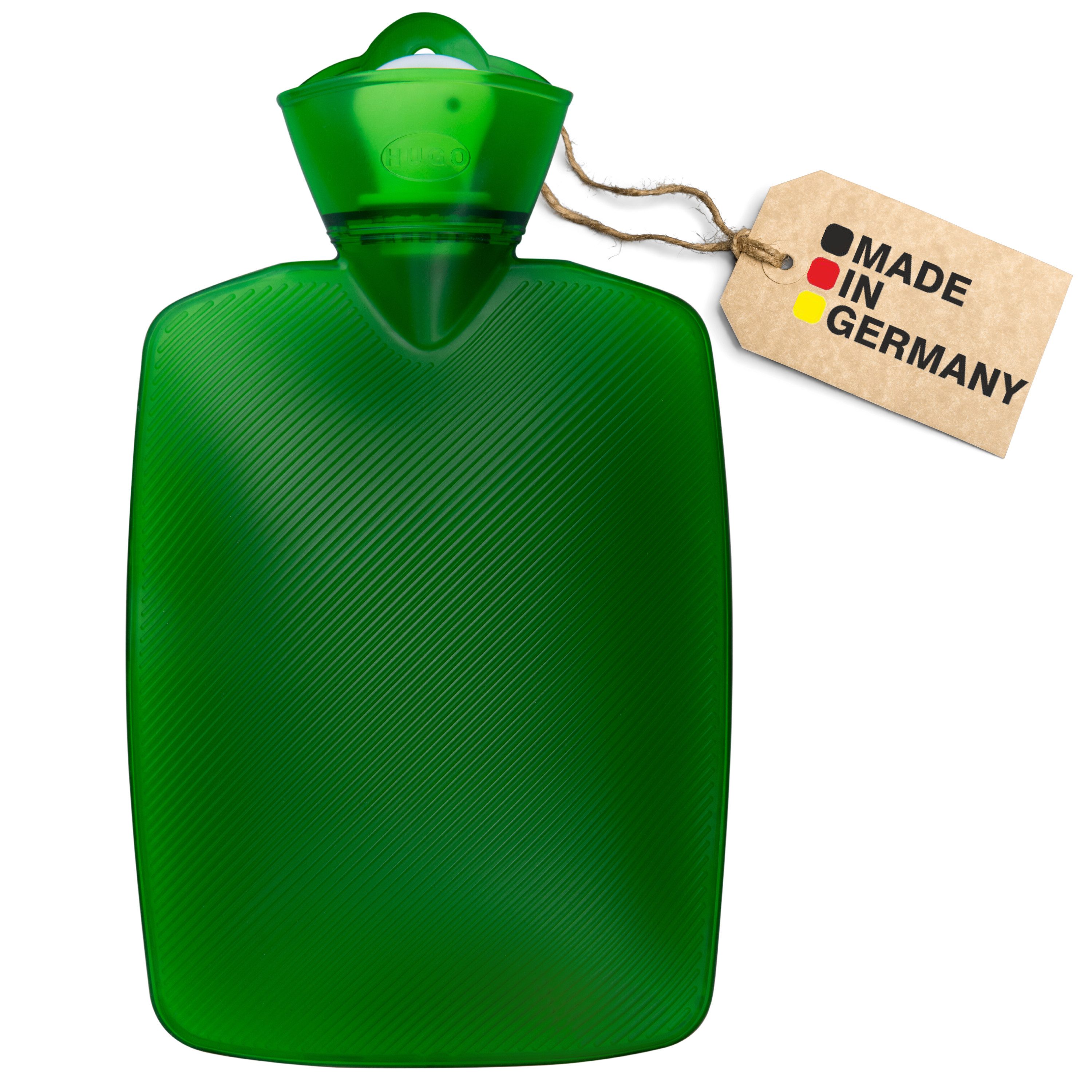 Hugo Frosch Wärmflasche Auslaufsicherer Bauchwärmer 1.8 L, (33x19.5x4.5 cm), Wohltuende Wärme, tragbare Wärmflasche ohne Phthalate, Made in Germany