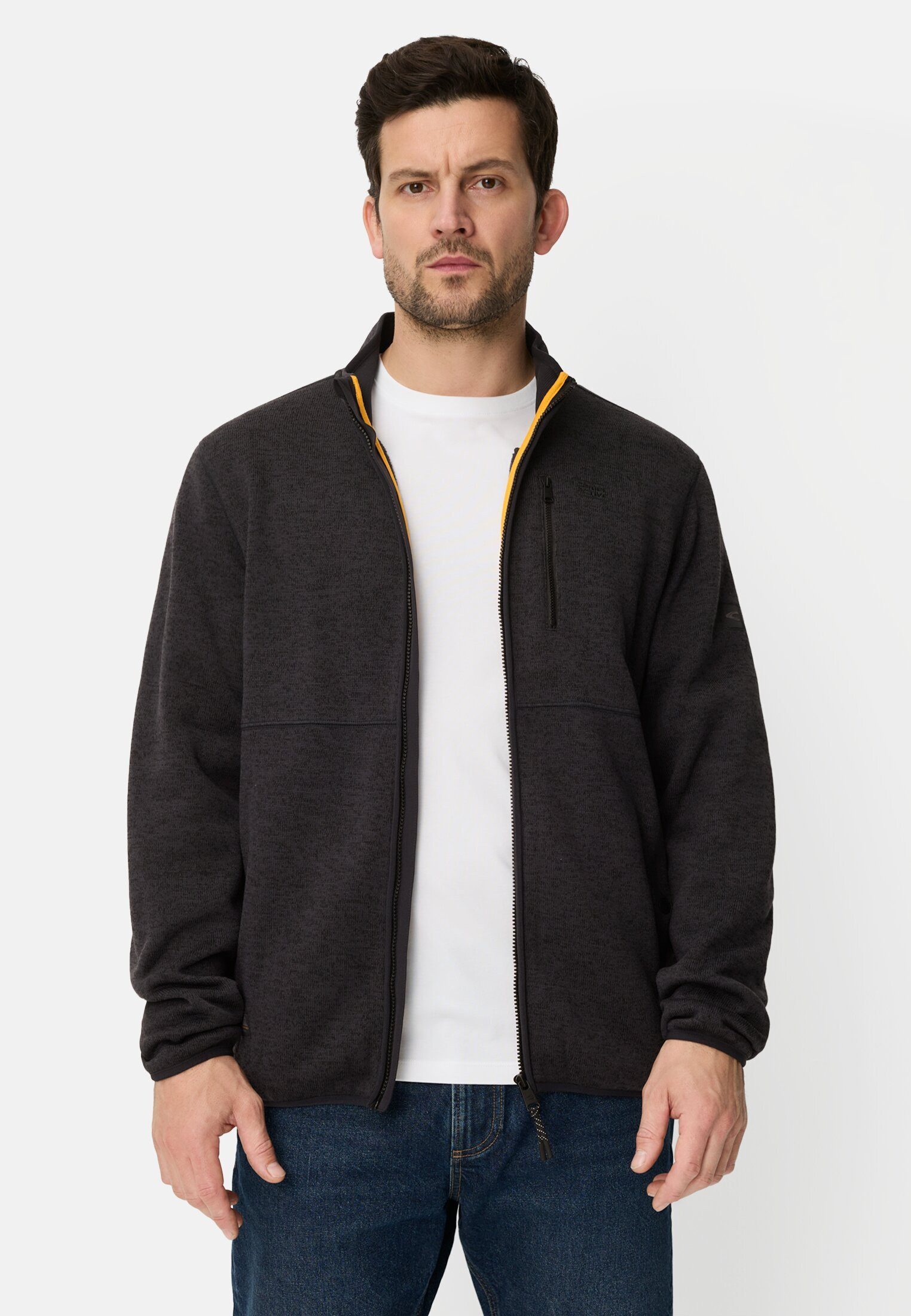 camel active Strickjacke mit Stehkragen Langarm Stehkragen Stehkragen günstig online kaufen