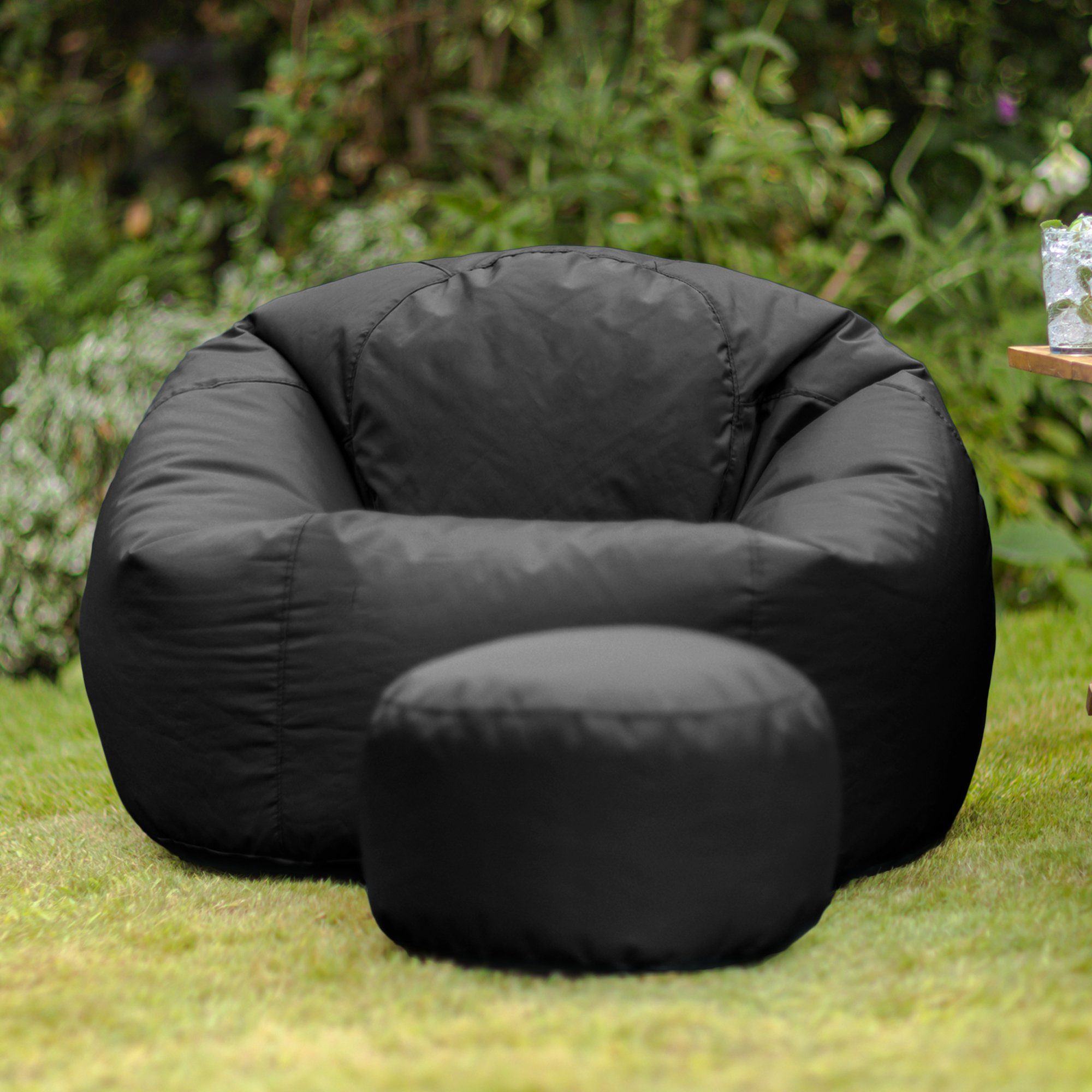 Sitzsack Klassischer Sitzsack Outdoor Sitzpouf Veeva schwarz mit