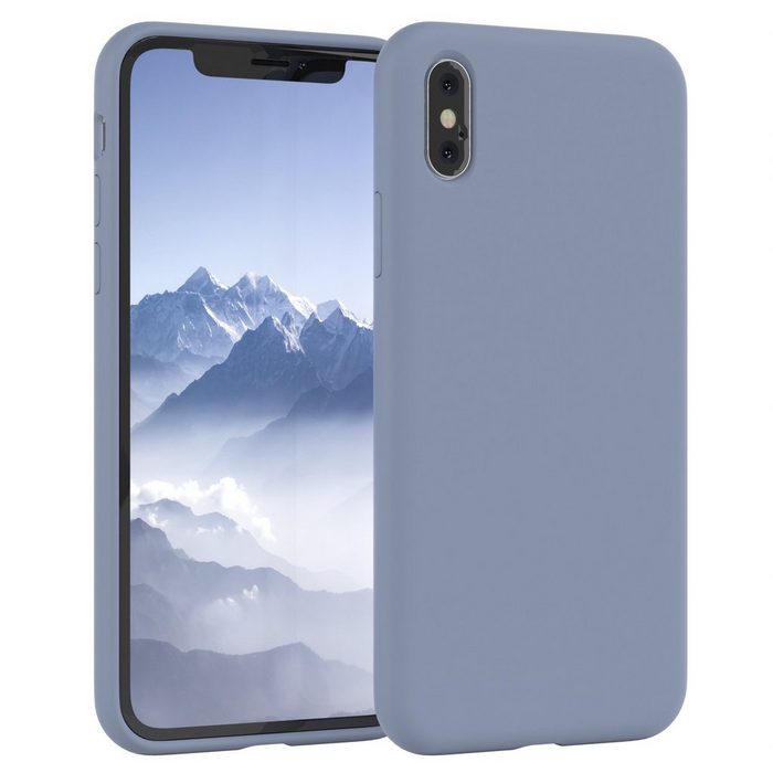 EAZY CASE Handyhülle Premium Silikon Case für iPhone X / iPhone XS 5 8 Zoll Hülle mit Kameraschutz Bumper Case stoßfest Handy Softcase Eis Blau