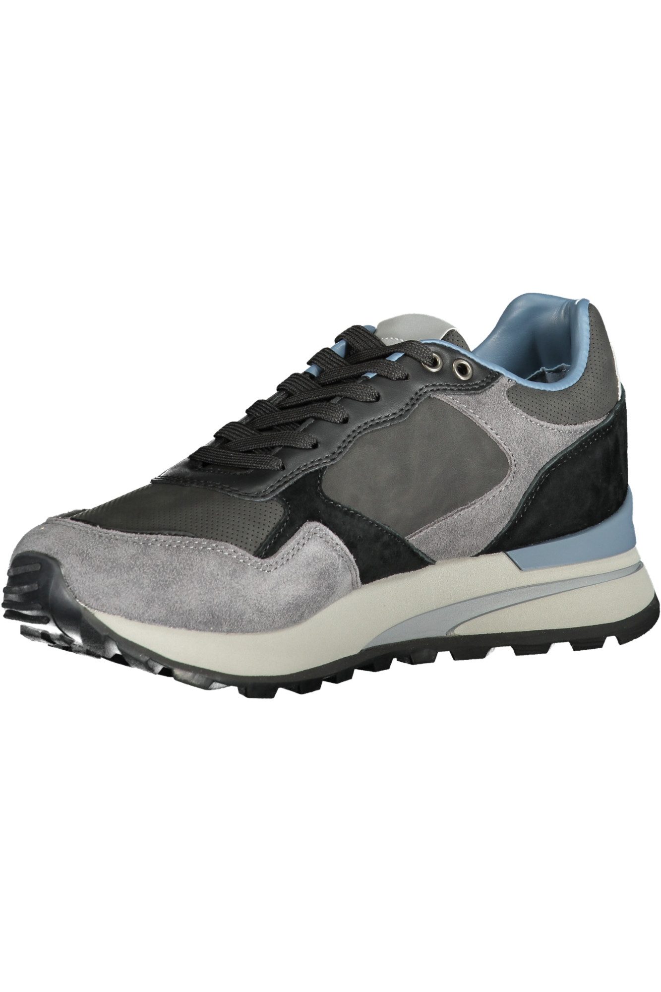 Blauer Sneaker Grauer Herren-Sportschuh mit Kontrasten und