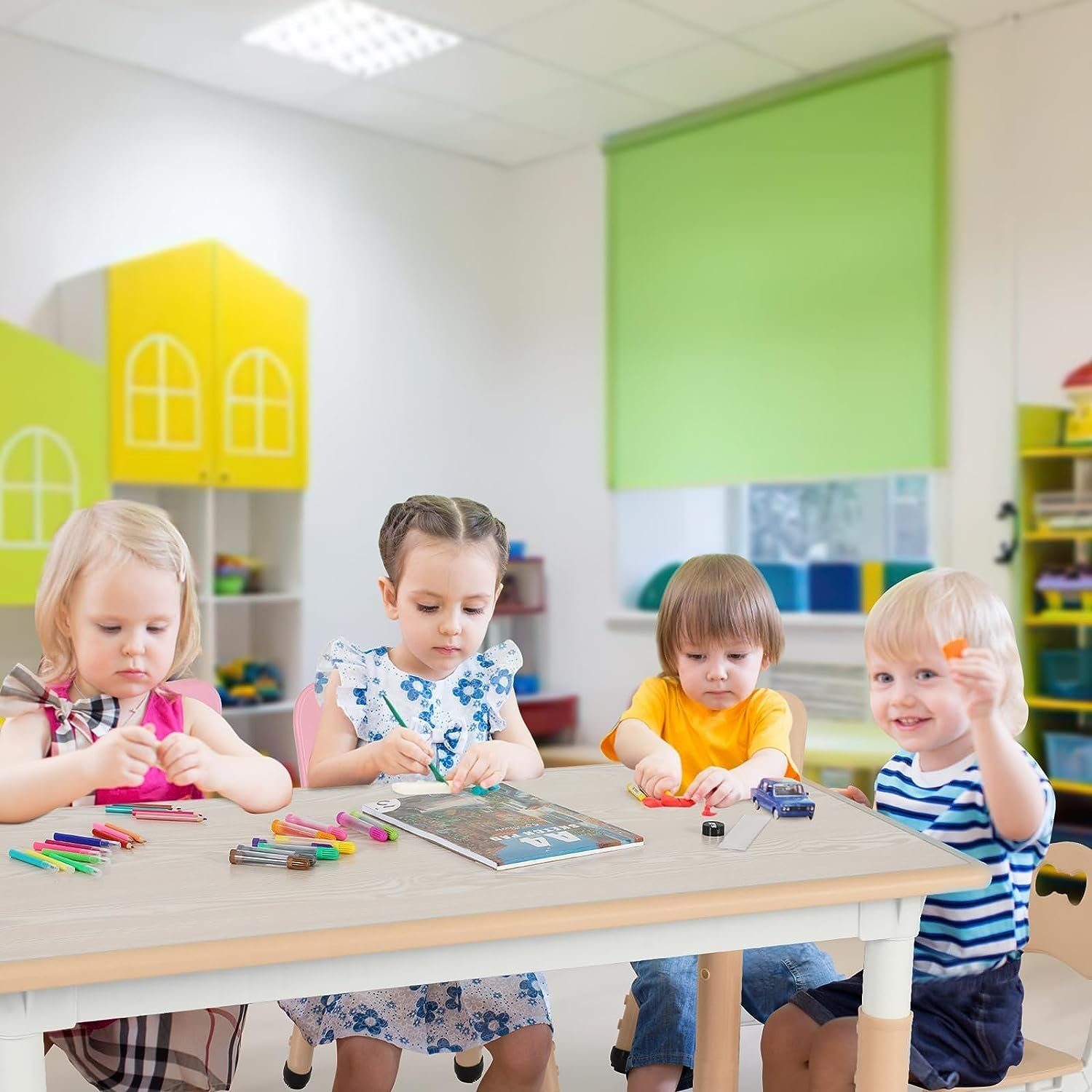TLGREEN Kindersitzgruppe Plastik Kindermöbel, (5-tlg), Kindertisch günstig online kaufen