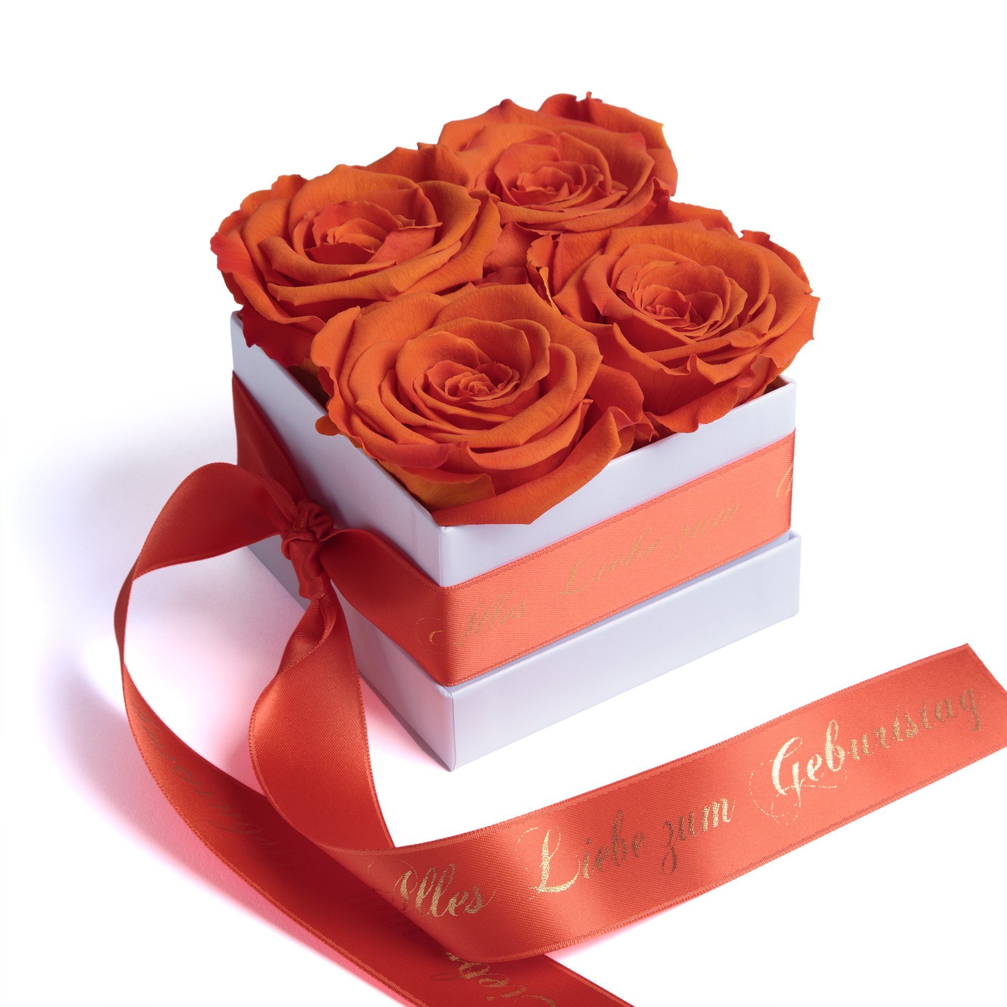 SCHULZ bis haltbar orange ROSEMARIE Liebe Jahre Geschenk, Rose Blumen Heidelberg Rosenbox Infinity 3 Echte Geburtstag Dekoobjekt zu zum Alles