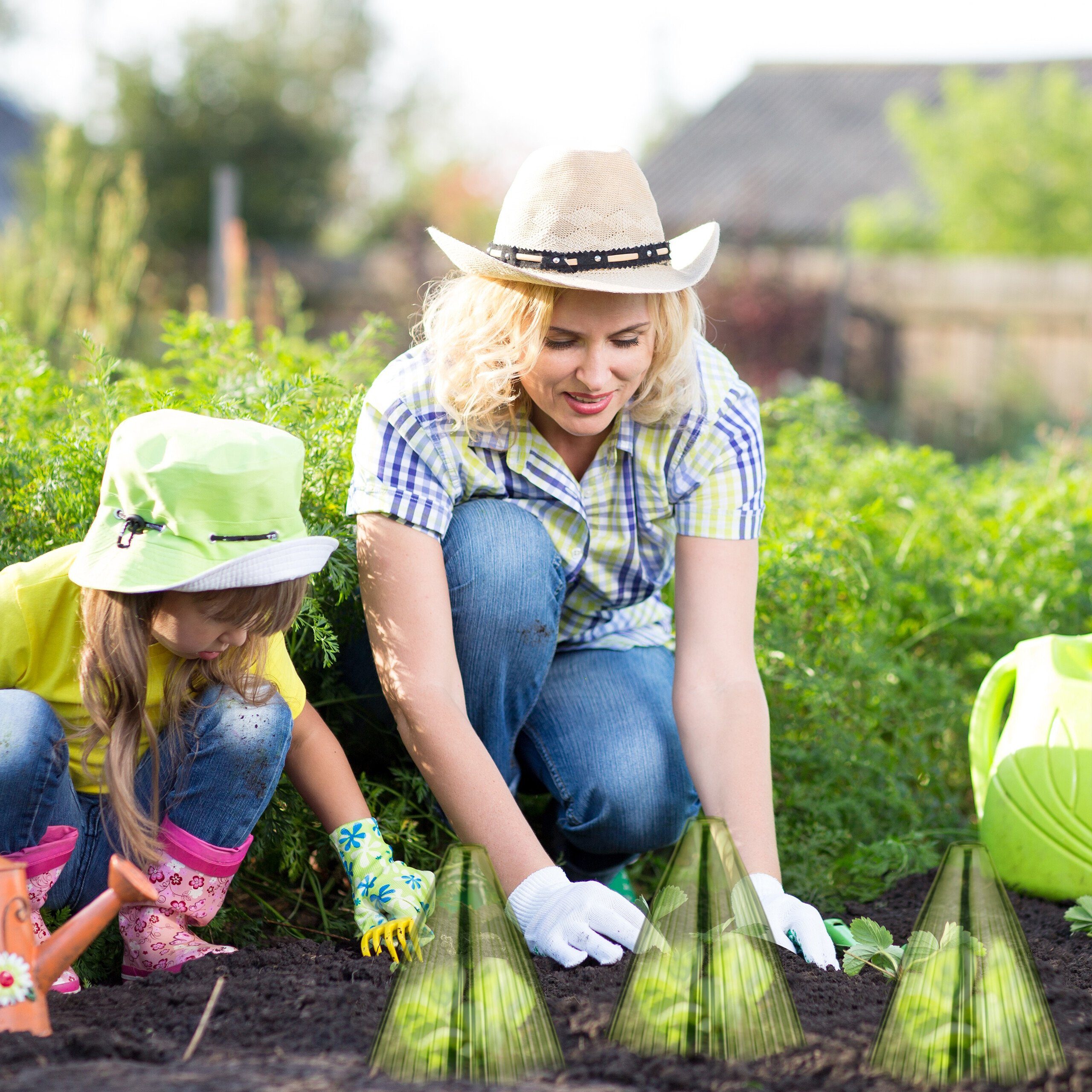relaxdays Pflanzenschutzdach Pflanzenhut im 32er Set