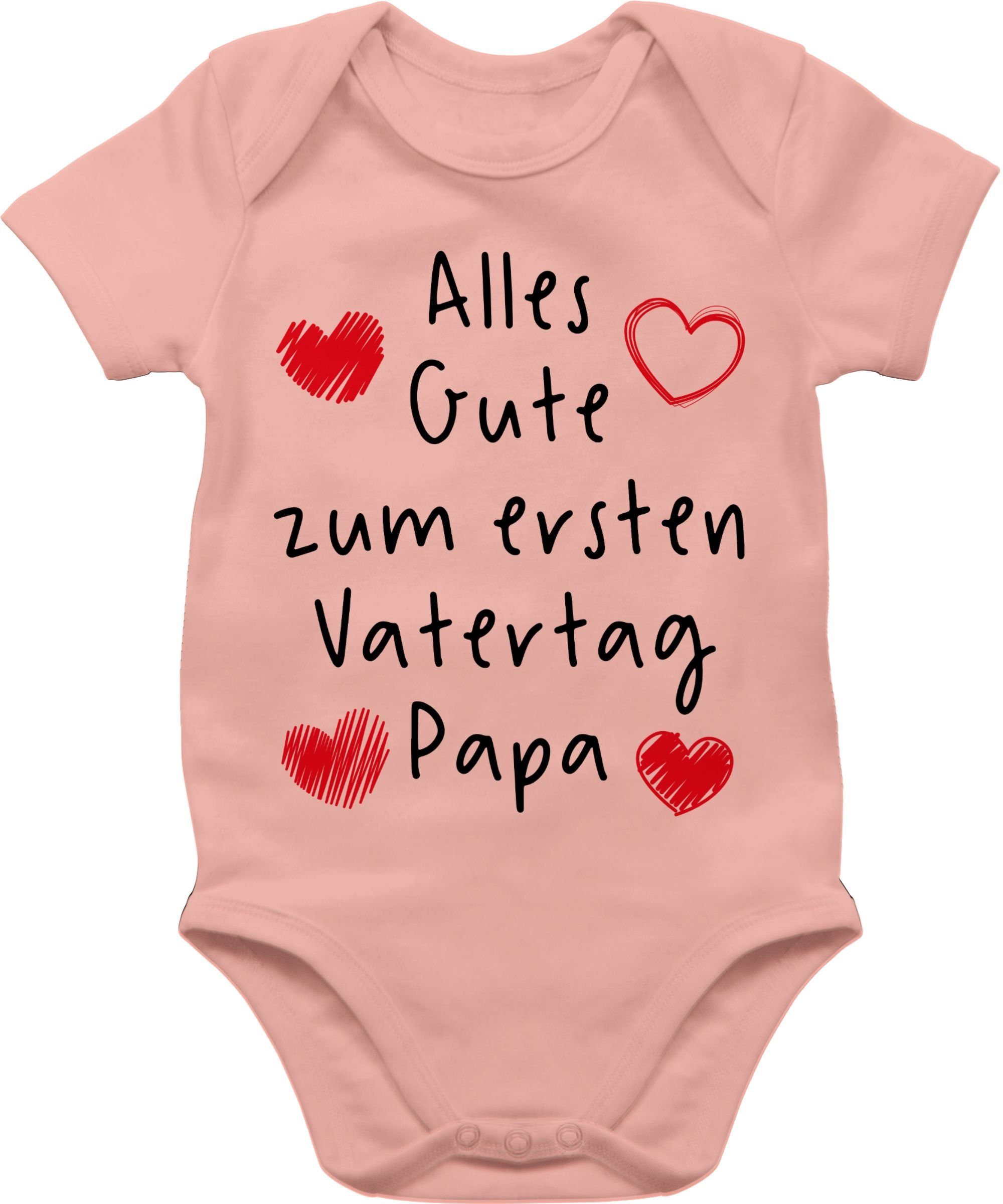 Shirtracer Shirtbody Alles Gute zum ersten Vatertag Handschrift schwarz Geschenk Vatertag Baby