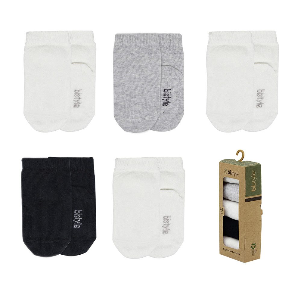 bistyle Basicsocken für Babys Neugeborene Babysocken Jungen Mädchen Kurzsocken 0-6 Monate (5-Paar, 5er Pack)