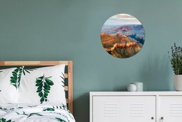 MuchoWow Gemälde Blick über den gesamten Grand Canyon, (1 St), Kreis Wanddekoration Forex, Rundes Wandbild, Wohnzimmer, 30x30 cm