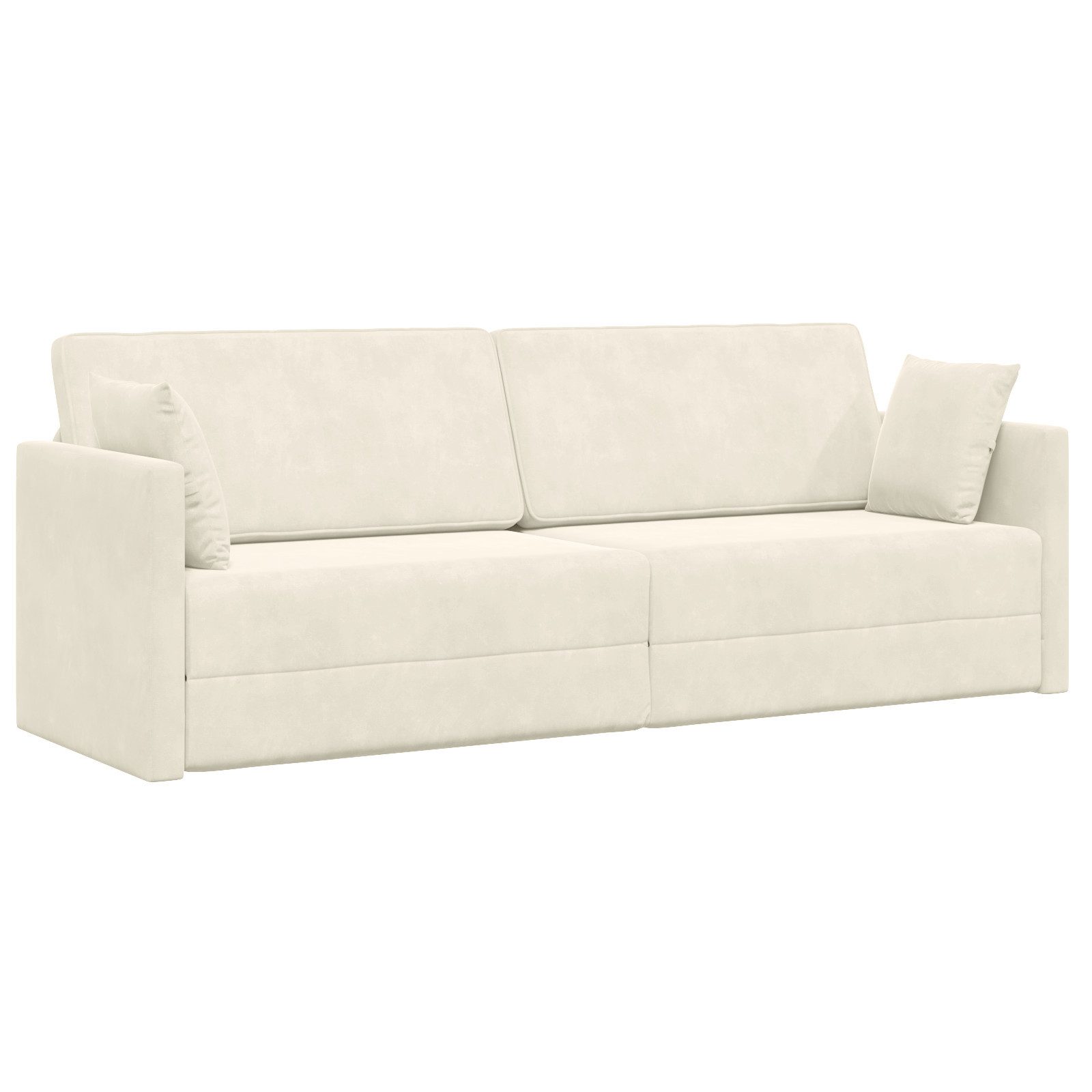 vidaXL Sofa Boden-Sofa-Bett 2-in-1 Creme 213x144x60 günstig online kaufen