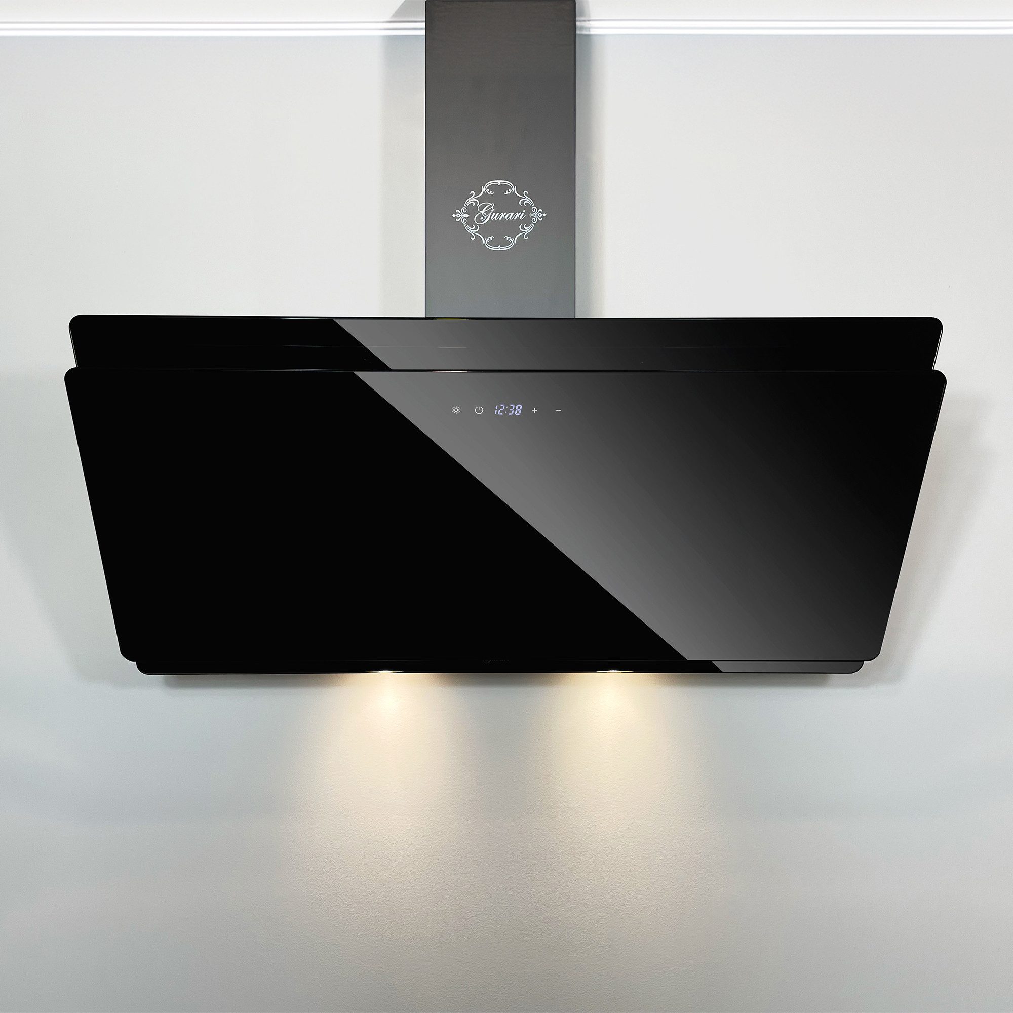 GURARI Wandhaube GCH S 411 90 BL PRIME N. Dunstabzugshaubeб 90 cm, 1000 m³/h GCH S 411 90 BL PRIME N. Dunstabzugshaubeб 90 cm, 1000 m³/h, Dunstabzugshaube Schwarz Glas TouchControl, Abluft/Umluft