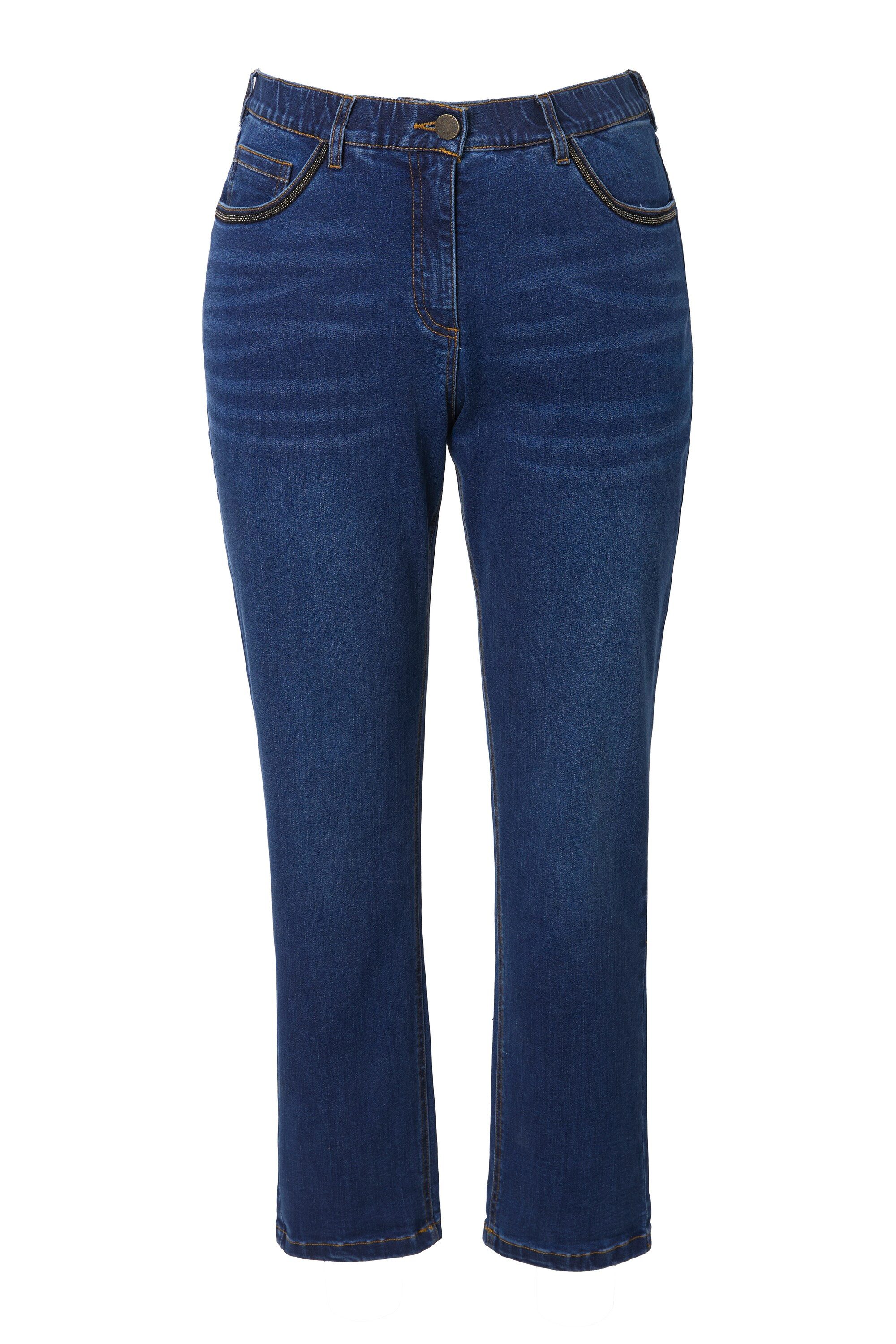 Ulla Popken Regular-fit-Jeans Boyfriend-Jeans weites Bein 5-Pocket-Hose rec günstig online kaufen