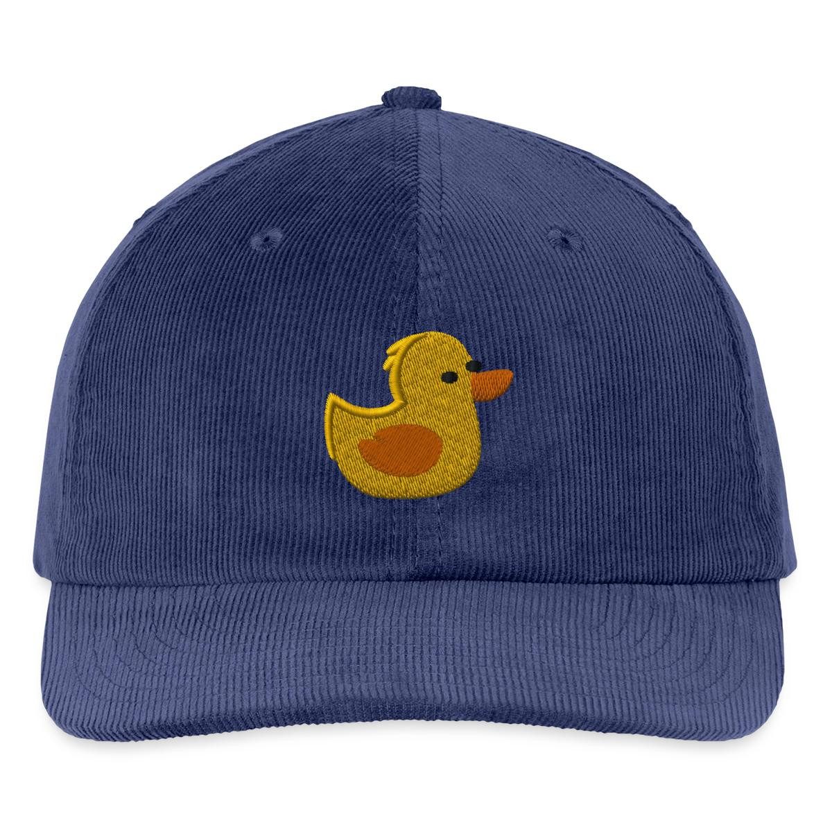 Spreadshirt Baseball Cap Gelbe Ente bestickt Süßes Entchen Stickmotiv Bestickte Cord Cap (1-St)
