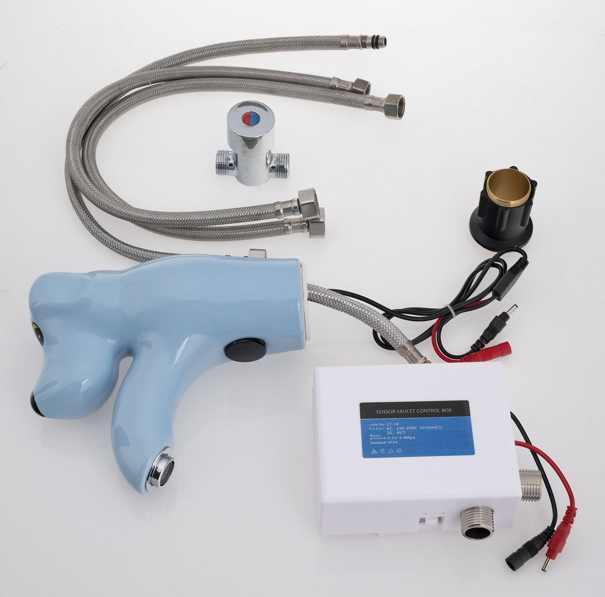 Sapho Waschtischarmatur Keramik Sensor-Standarmatur, 6V DC (4xAA), Hund, Blau Sapho-PS402B