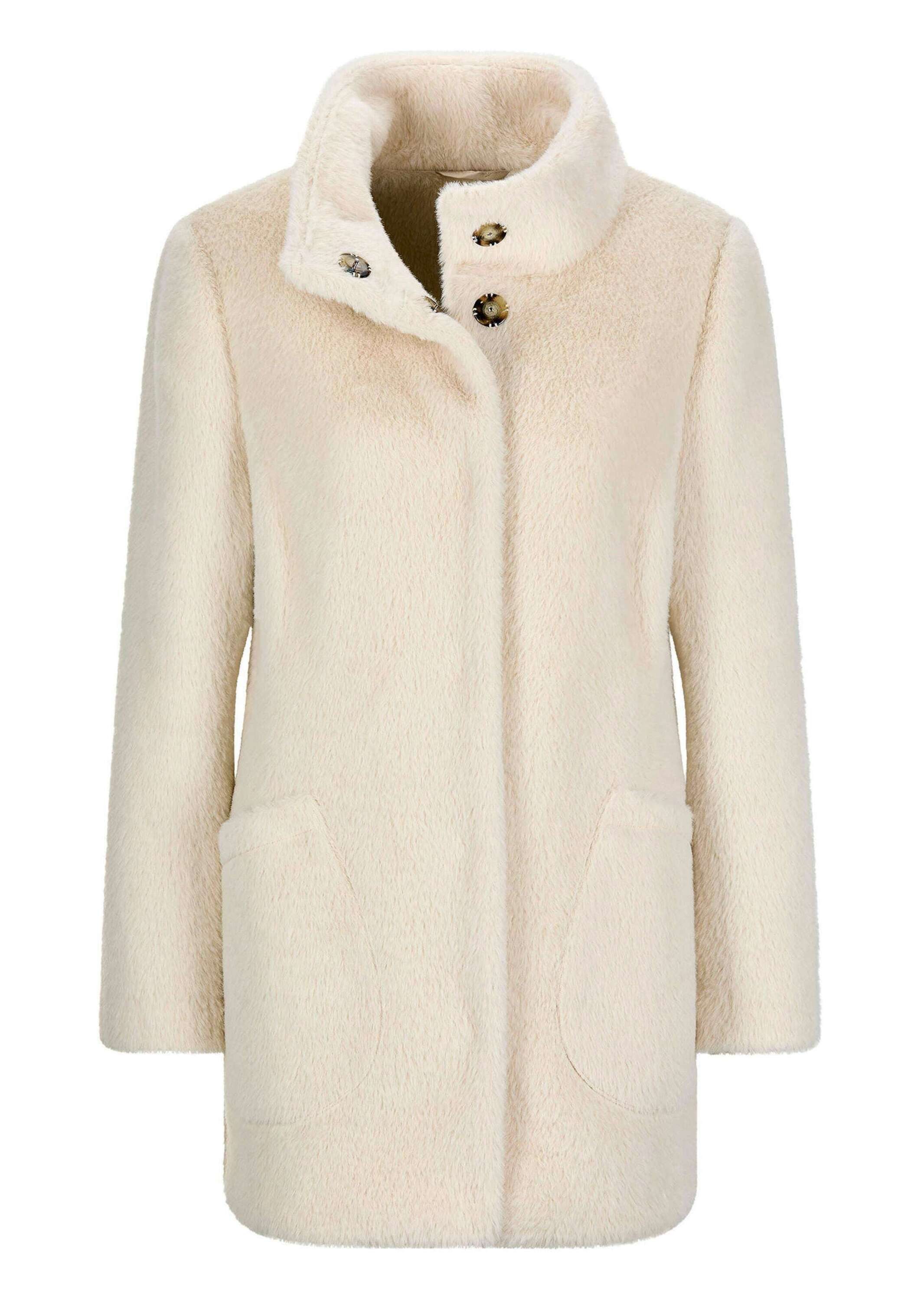 GOLDNER Outdoorjacke Longjacke mit Stehkragen Wintermantel mit verdeckter Knopfleiste, Taschen und Langarm