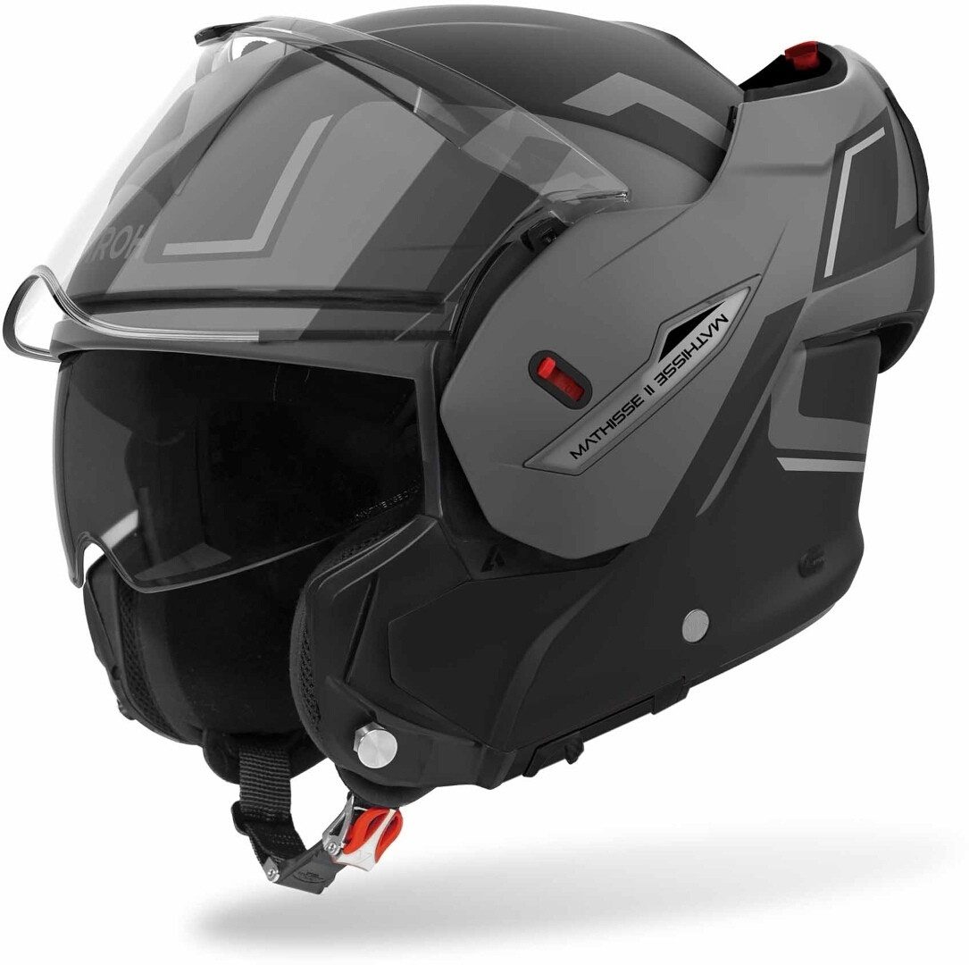 Airoh Motorradhelm Mathisse II Genius Klapphelm, vorbereitet für Kommunikationssystem,integriertes Sonnenvisier