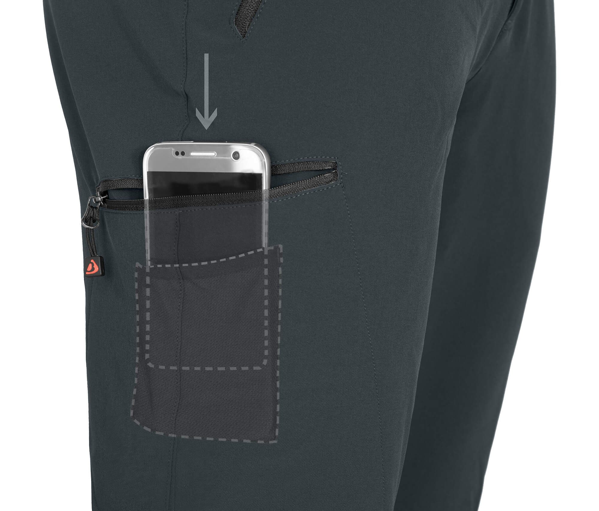 Bergson Outdoorhose VARBERG Herren Winter Softshellhose, robust, Innenfleece recycelt, Normalgröß