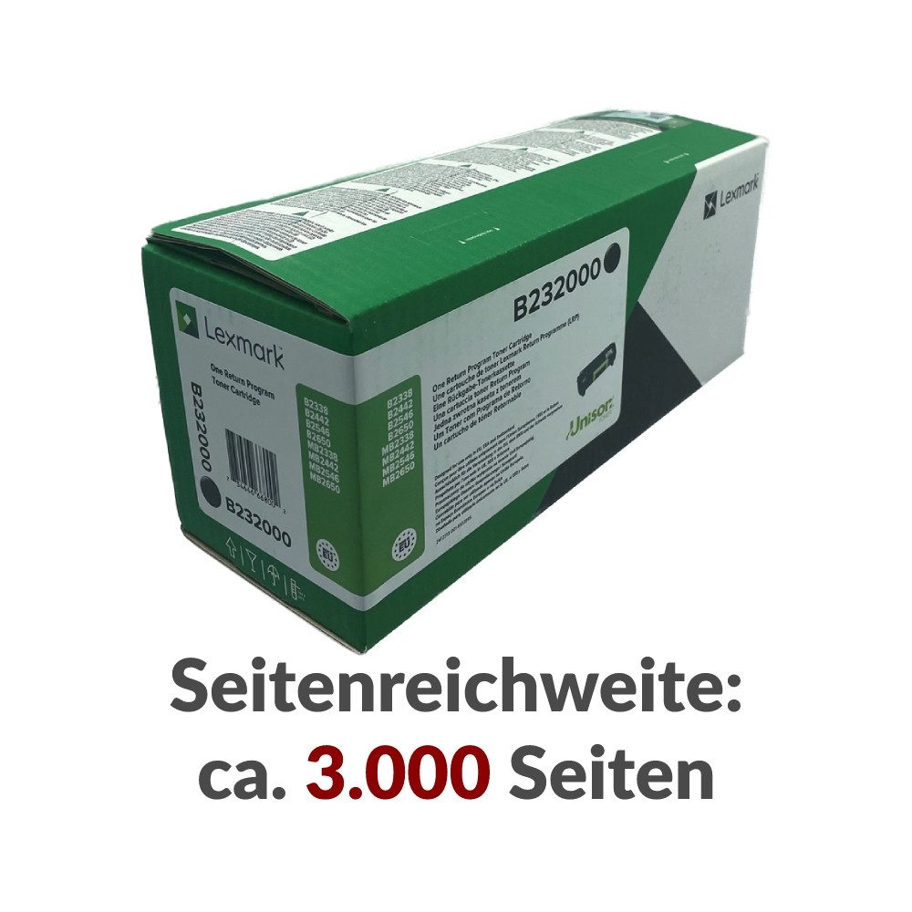 Lexmark lexmark b232000 rückgabe-toner. Schwarz-Weiß Laserdrucker, (Laser, Optimale Druckergebnisse)