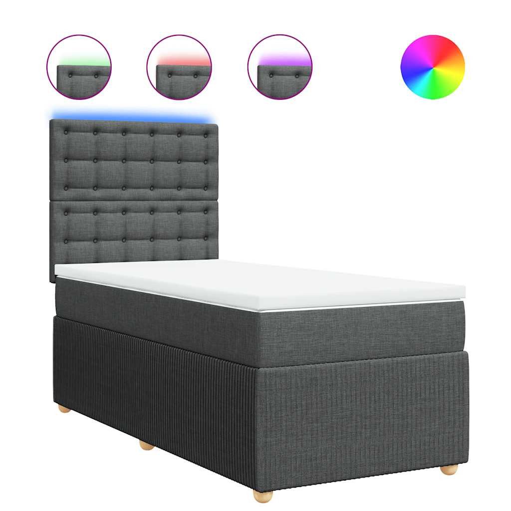 vidaXL Bett Boxspringbett mit Matratze Dunkelgrau günstig online kaufen
