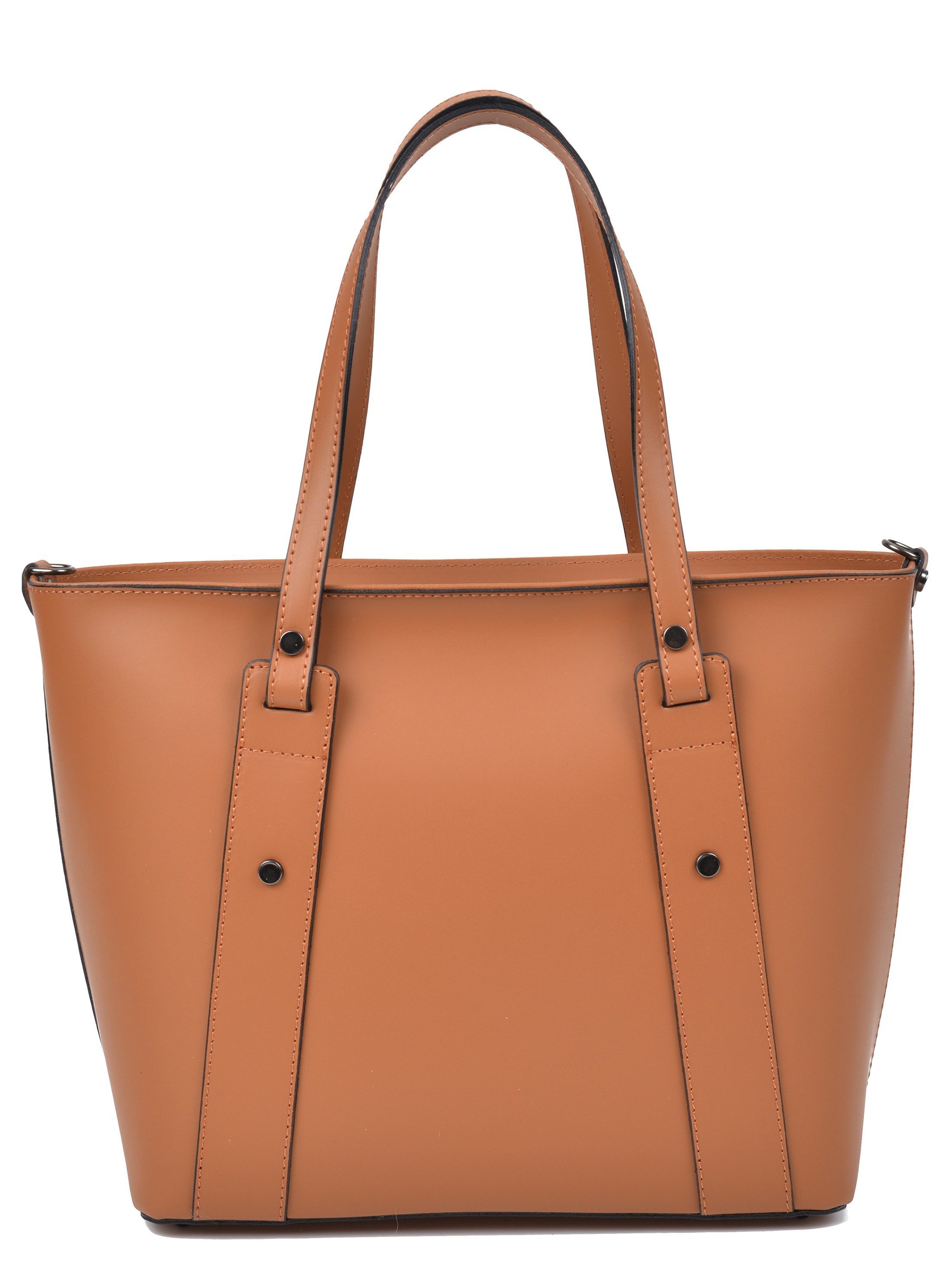Renata Corsi Umhängetasche, Elegante Top-Griff-Tasche aus echtem Leder in Cognac für Damen