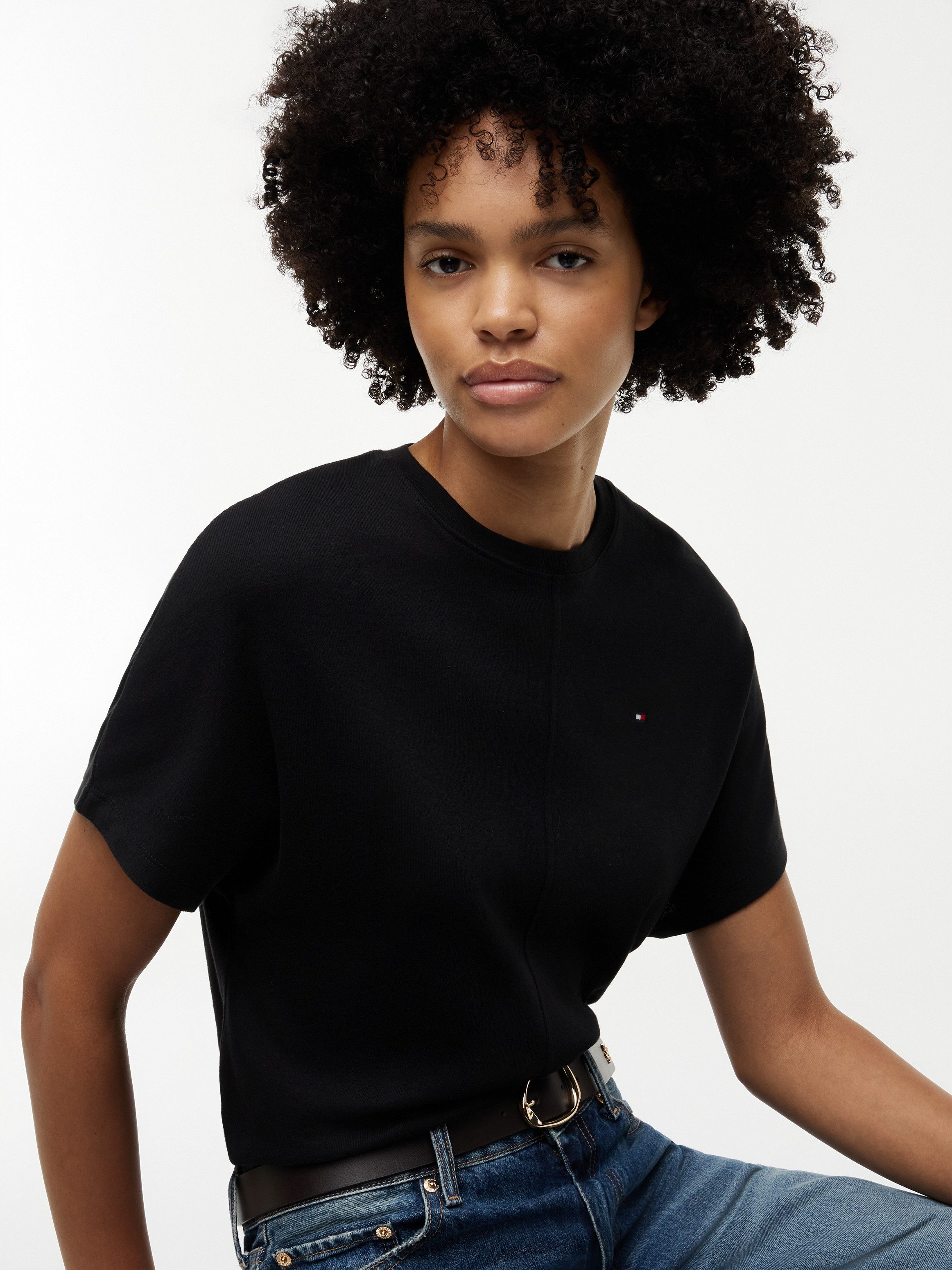 Tommy Hilfiger 3/4-Arm-Shirt CODY REG BATWING C-NK SS TEE Baumwolle, 3/4 Ärmel