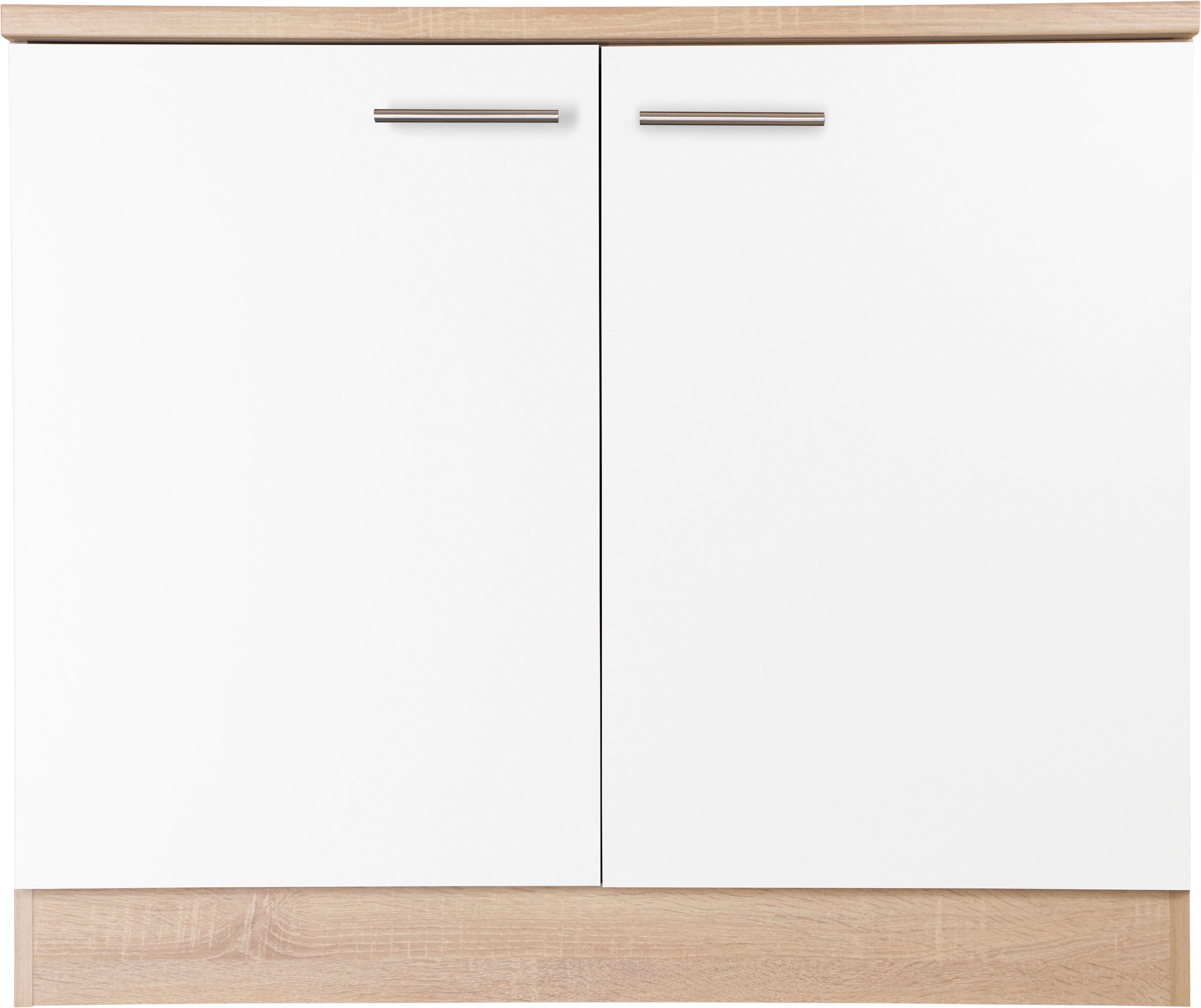 RESPEKTA Spülenschrank Merle Breite 100 cm, Soft-Close, Griffe aus Metall, 85 cm Arbeitshöhe