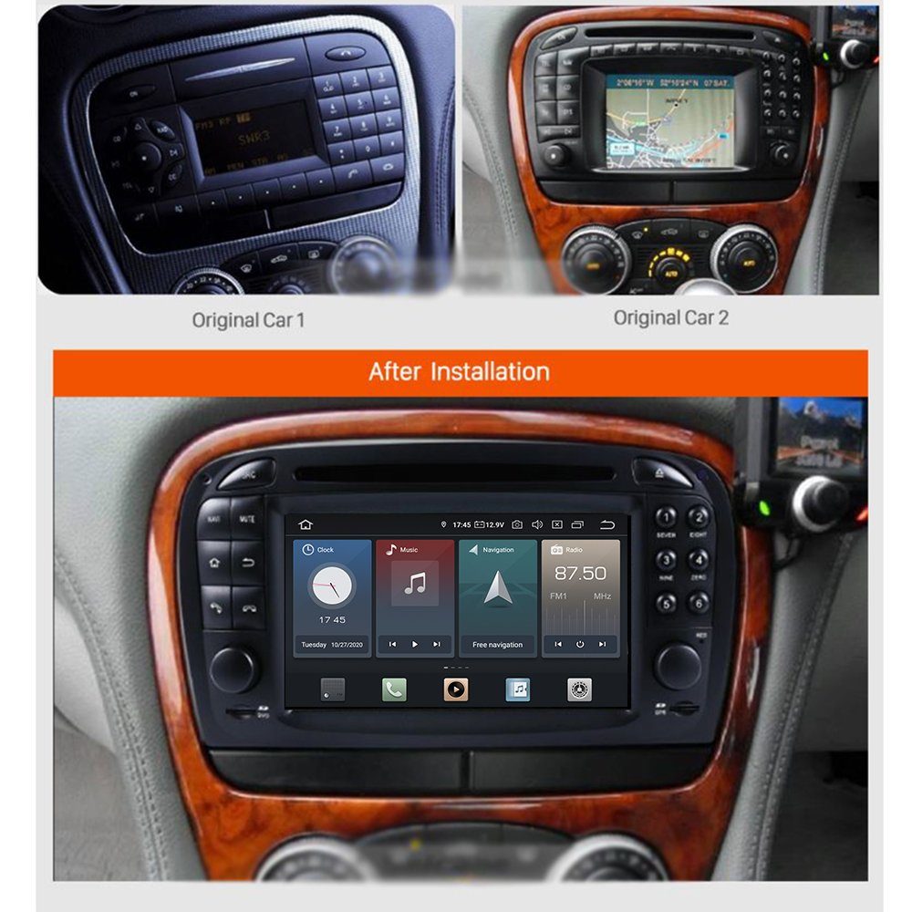 Autoradio DX CarPlay GPS Touchscreen SL Für 7" Mercedes TAFFIO R230 Android Einbau-Navigationsgerät