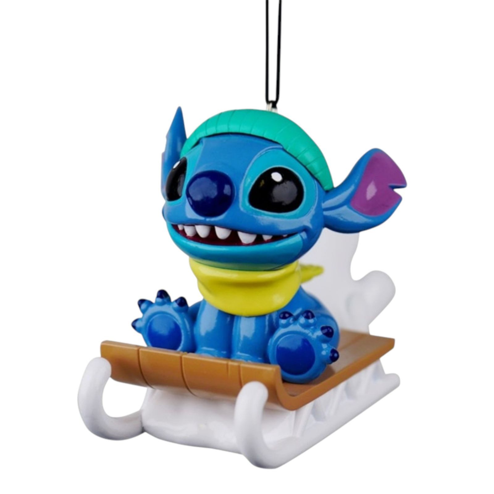 Disney Weihnachtsbaumkugel HOME Christbaumfigur 3D Stitch auf Schlitten Christbaumkugel Resin