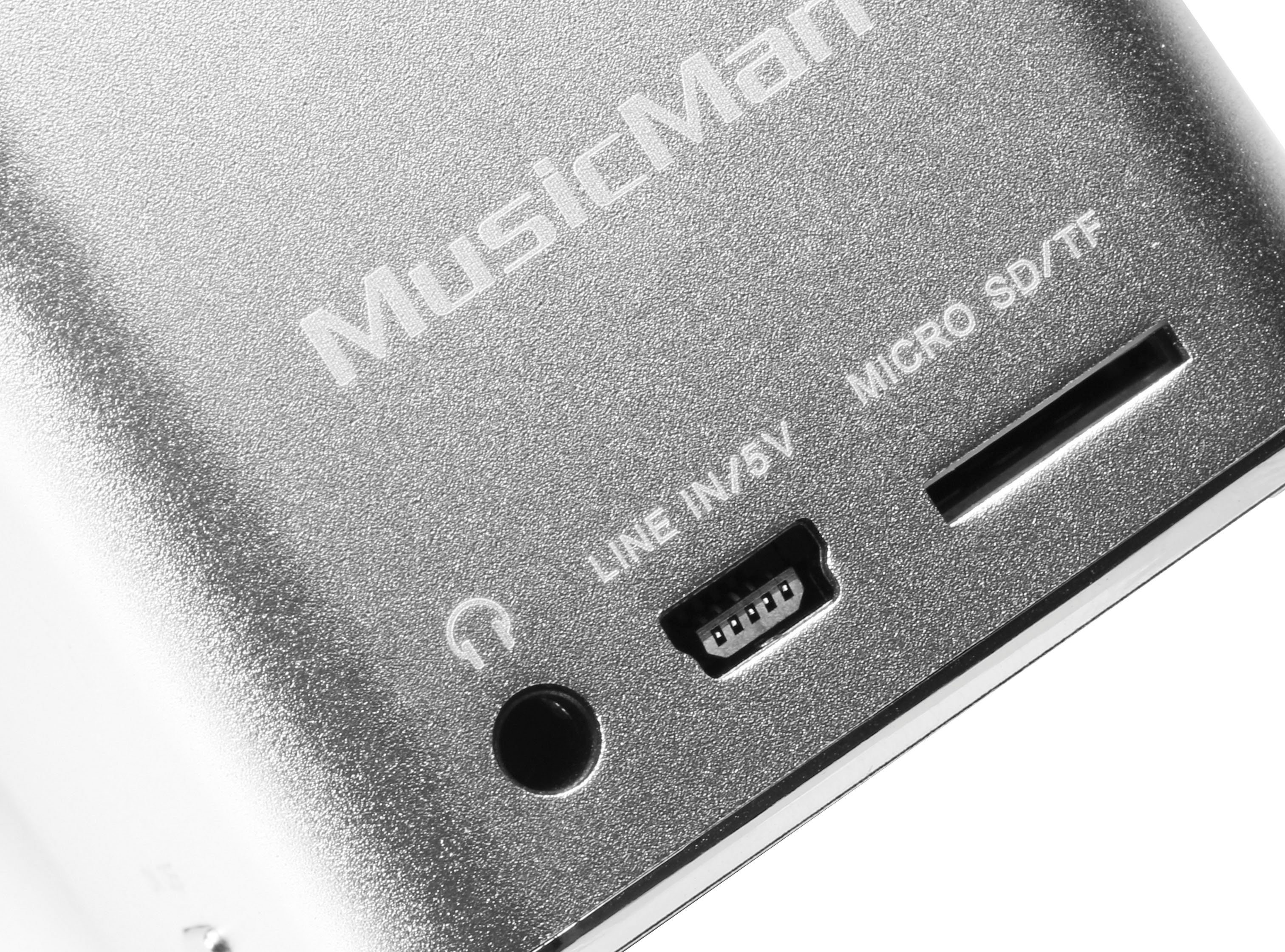 W) MusicMan Soundstation Mini Portable-Lautsprecher (3 silberfarben Technaxx