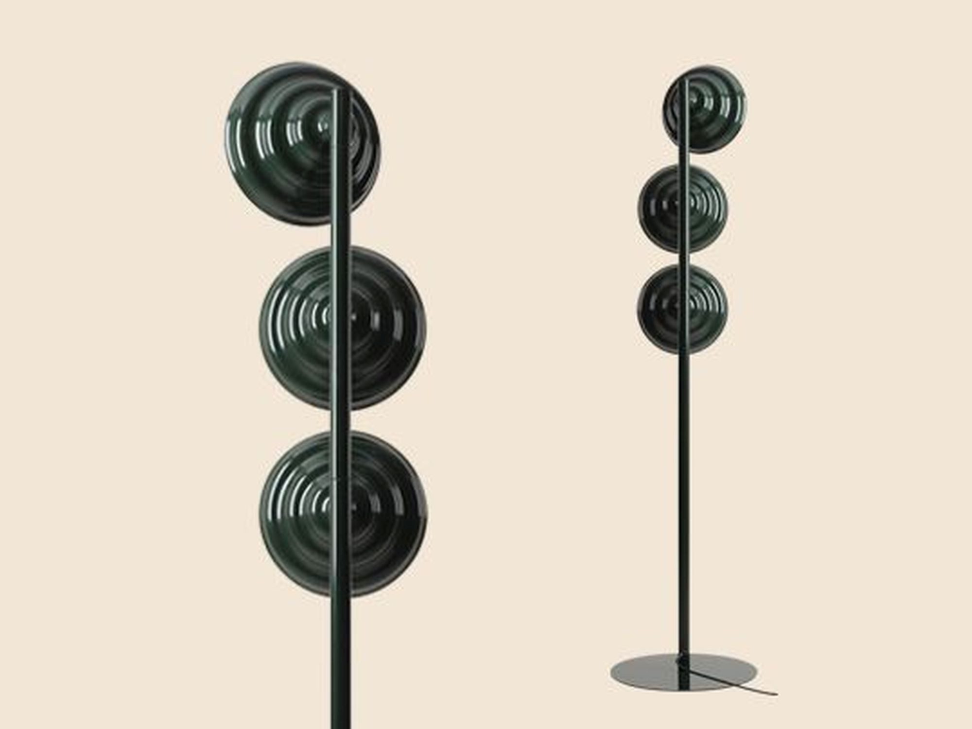 Licht-Erlebnisse Stehlampe NAREN, Metall 148 cm Grün G9 3-flammig Modern