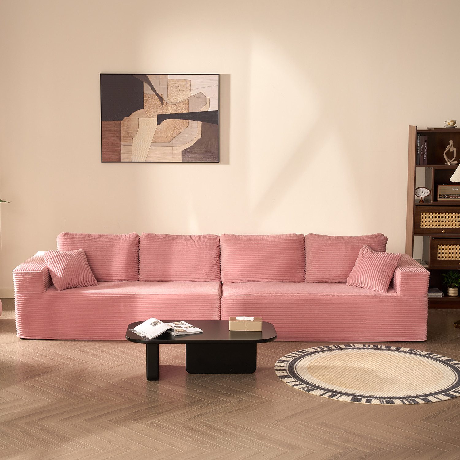 LITBIRD Sofa Modulares L-förmiges Ecksofa, rahmenloses Schlafsofa, montagefrei, 2 Teile, extra tiefe Sitzfläche, Doppelsitz, ideal für Wohnzimmer & Gästezimmer