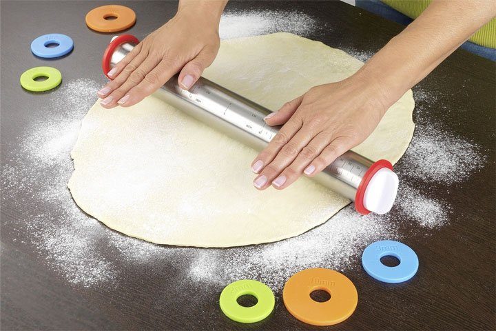 Maximex Teigrolle Mit Abstandhalter EDELSTAHL, Teigausroller Mit