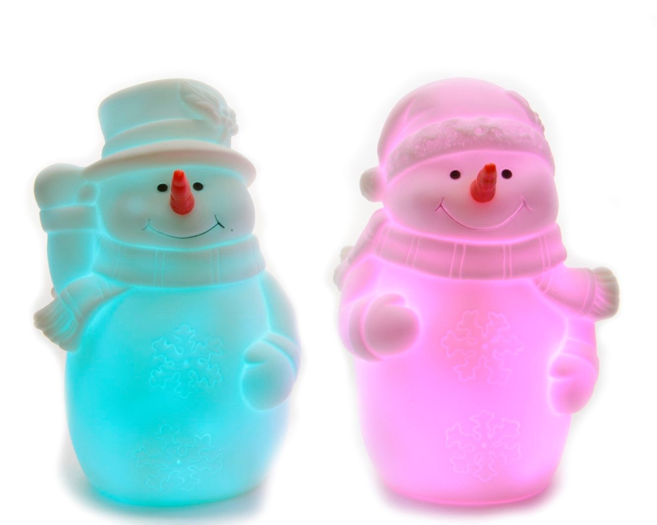 Lumineo LED Dekofigur LED Schneemann mehrfarbig 13 cm mit Hut/Mütze Stückpreis