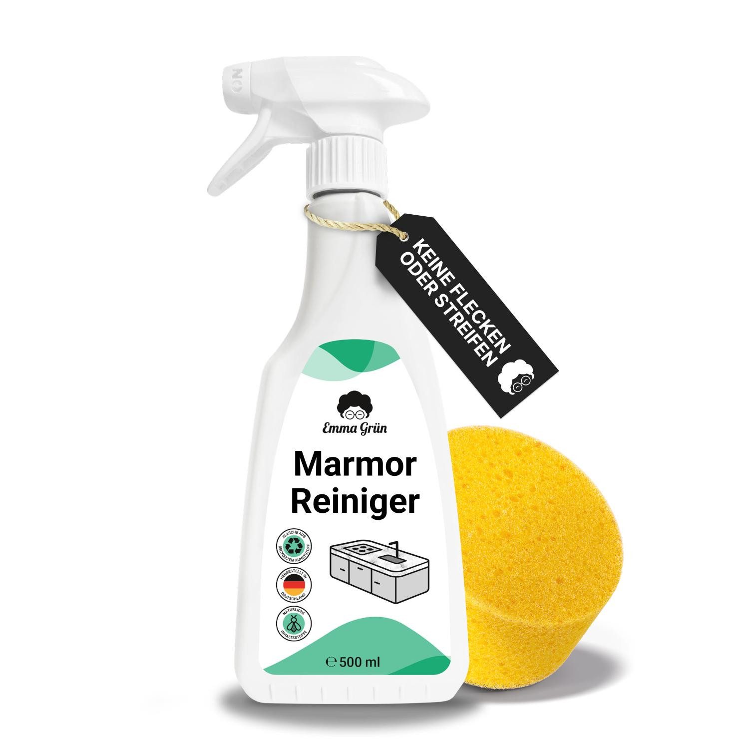Emma Grün 500 ml Marmor- & Küchenarbeitsplatten-& Naturstein-Reiniger (gegen Schmutz, für alle versiegelten Steinflächen, Made in Germany)