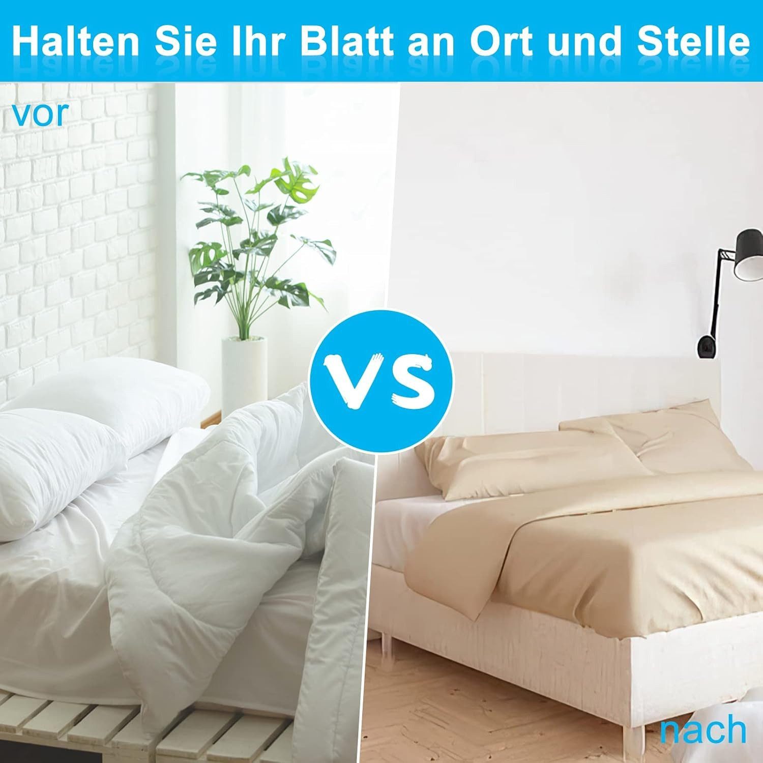 FELIXLEO Spannbettlaken Bettlakenspanner 8 Stück Elastisch mit Metallclips günstig online kaufen