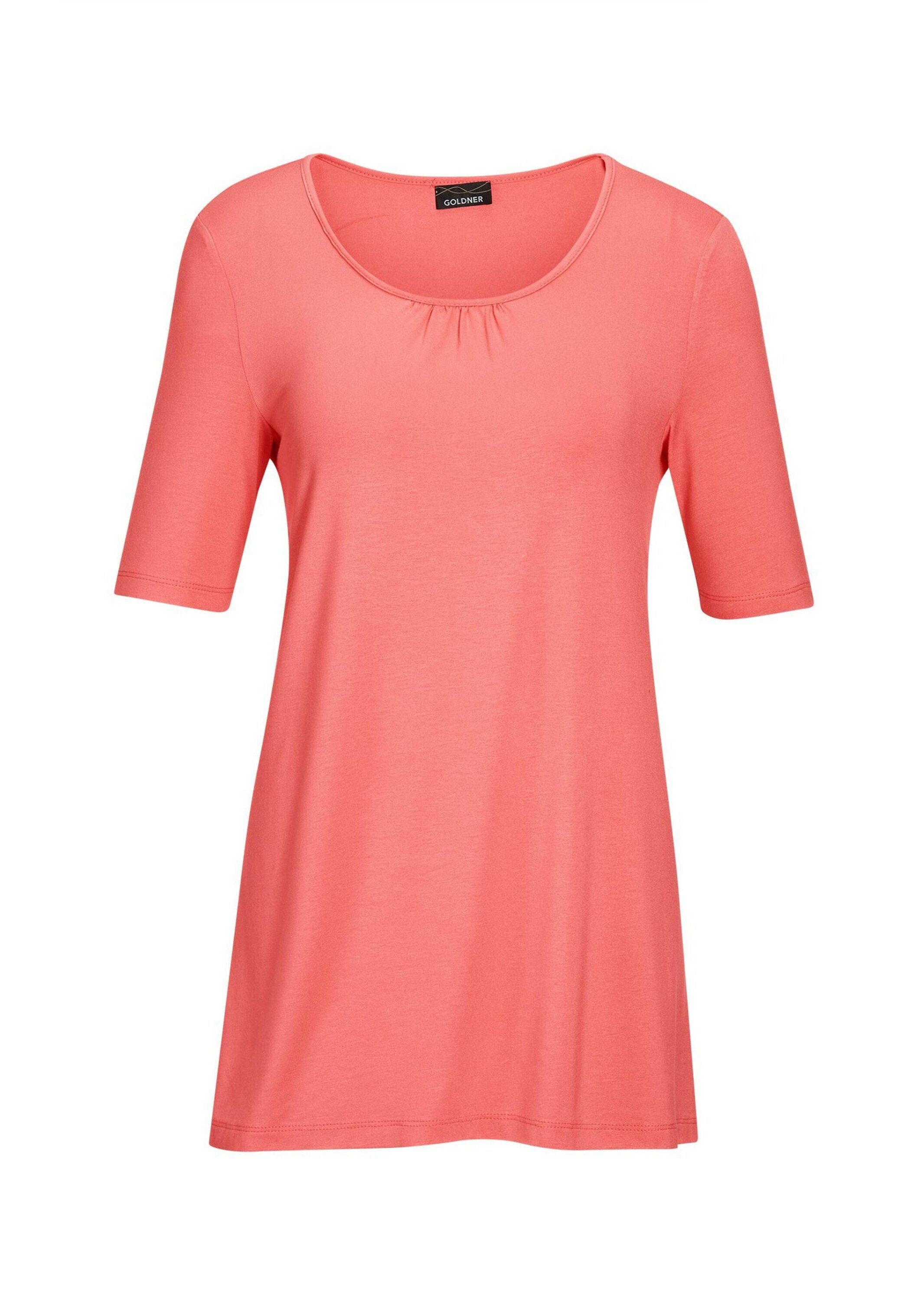 T-Shirt Zeitloses Shirt mit modernem Raffdetail