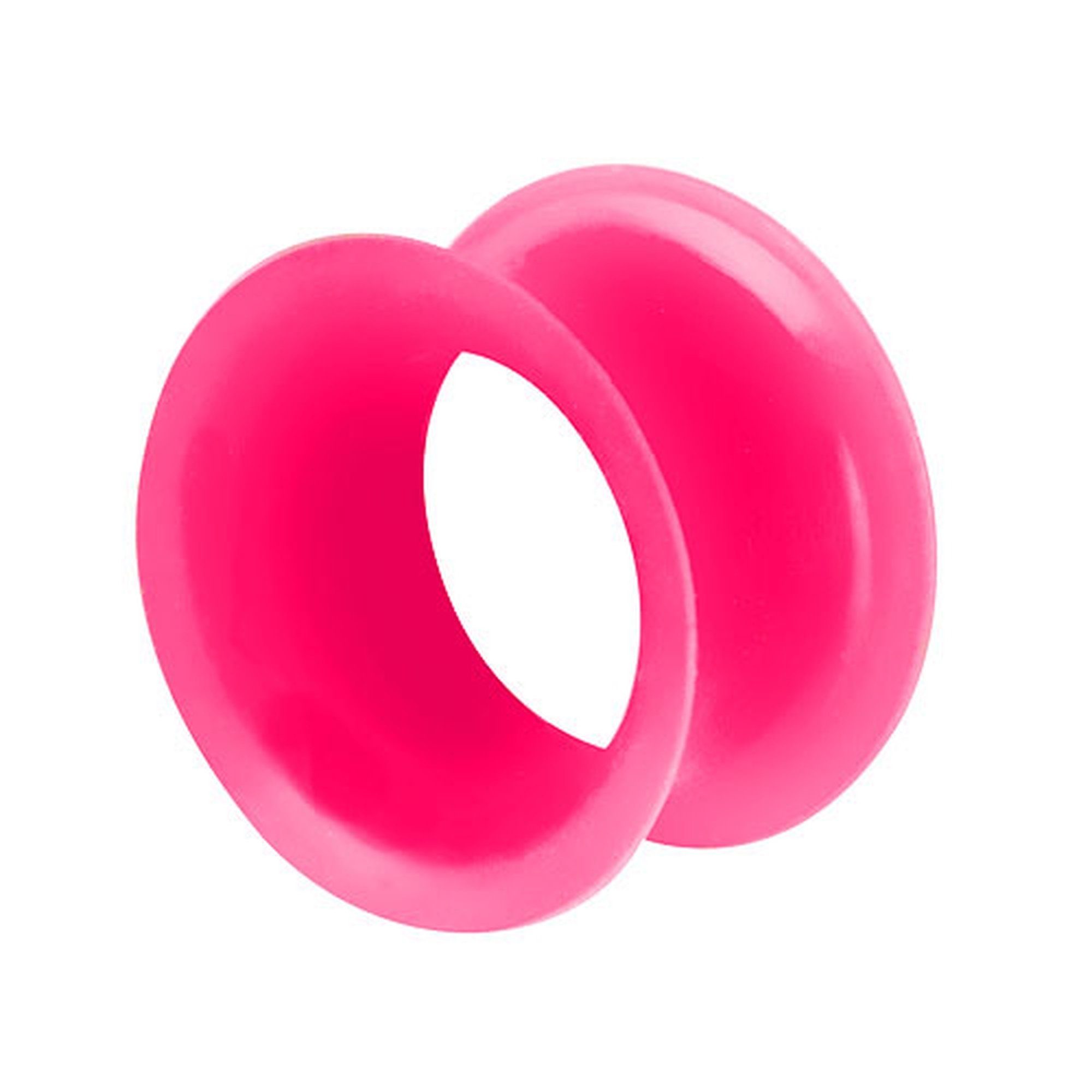 Taffstyle Plug Piercing Hoher dünner Rand Flexibel Weich Farbig, Flesh Tunnel Ohr Plug Silikon Flexibel Weich Rund Creole Farbig Bunt Pink