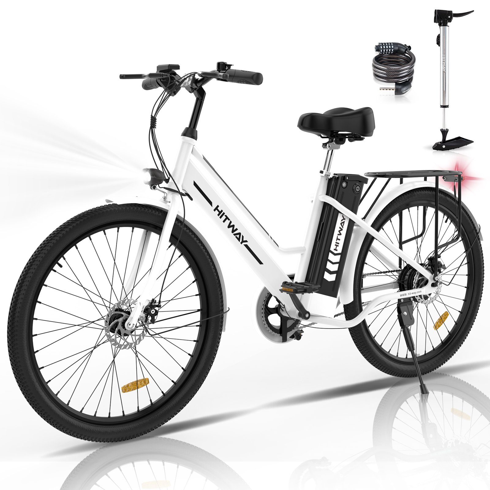 HITWAY E-Bike »E-bike 8S Elektrofahrräder 26" Trekking Fahrrad 25km/h«,  Nabenschaltung, 250,00 W, 155 - 185cm Pedelec Elektro Trekkingrad 26-Zoll  cityrad max 70km