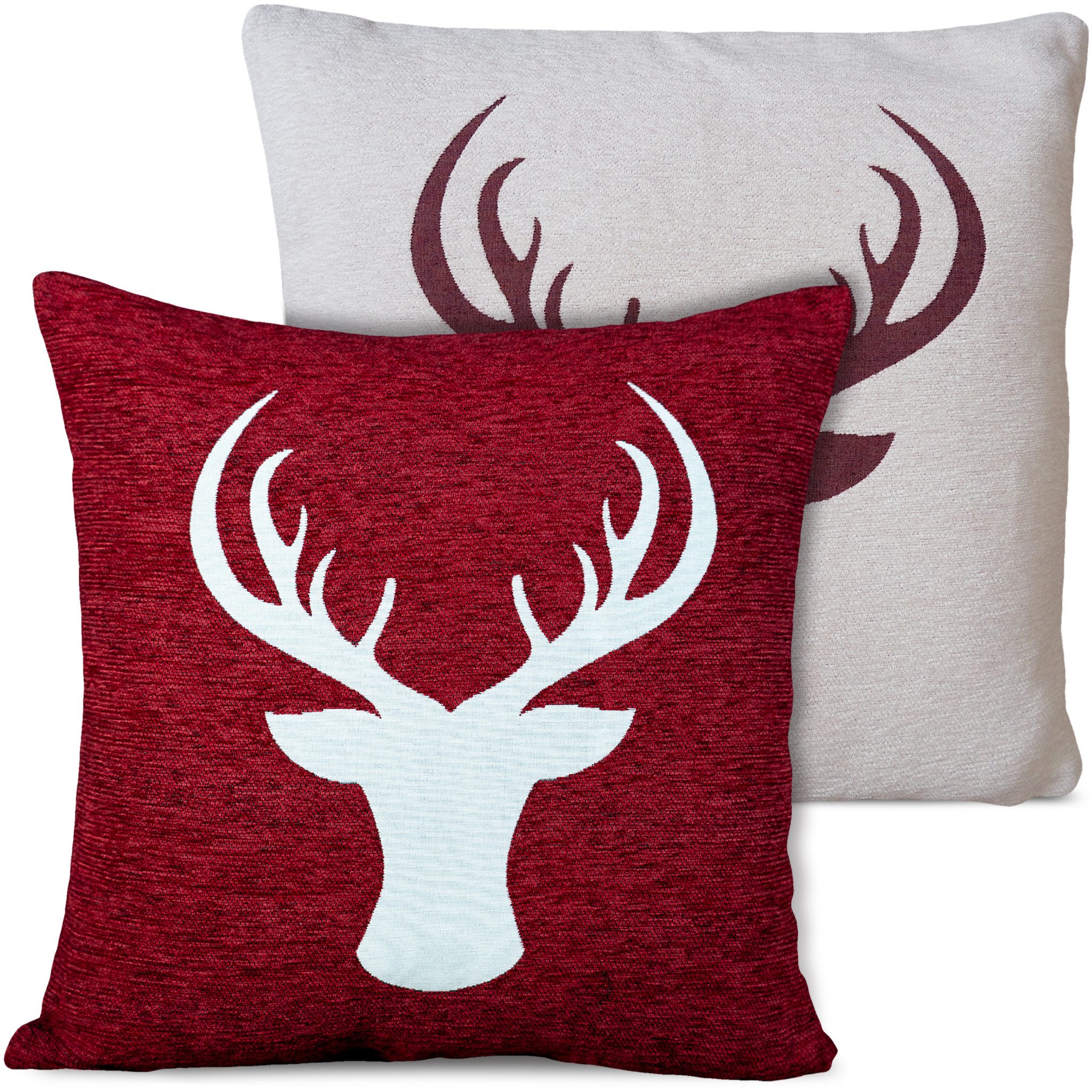 matches21 HOME & HOBBY Kissenbezüge 2er Misch-Set Kissenhüllen 45x45 cm Hir günstig online kaufen