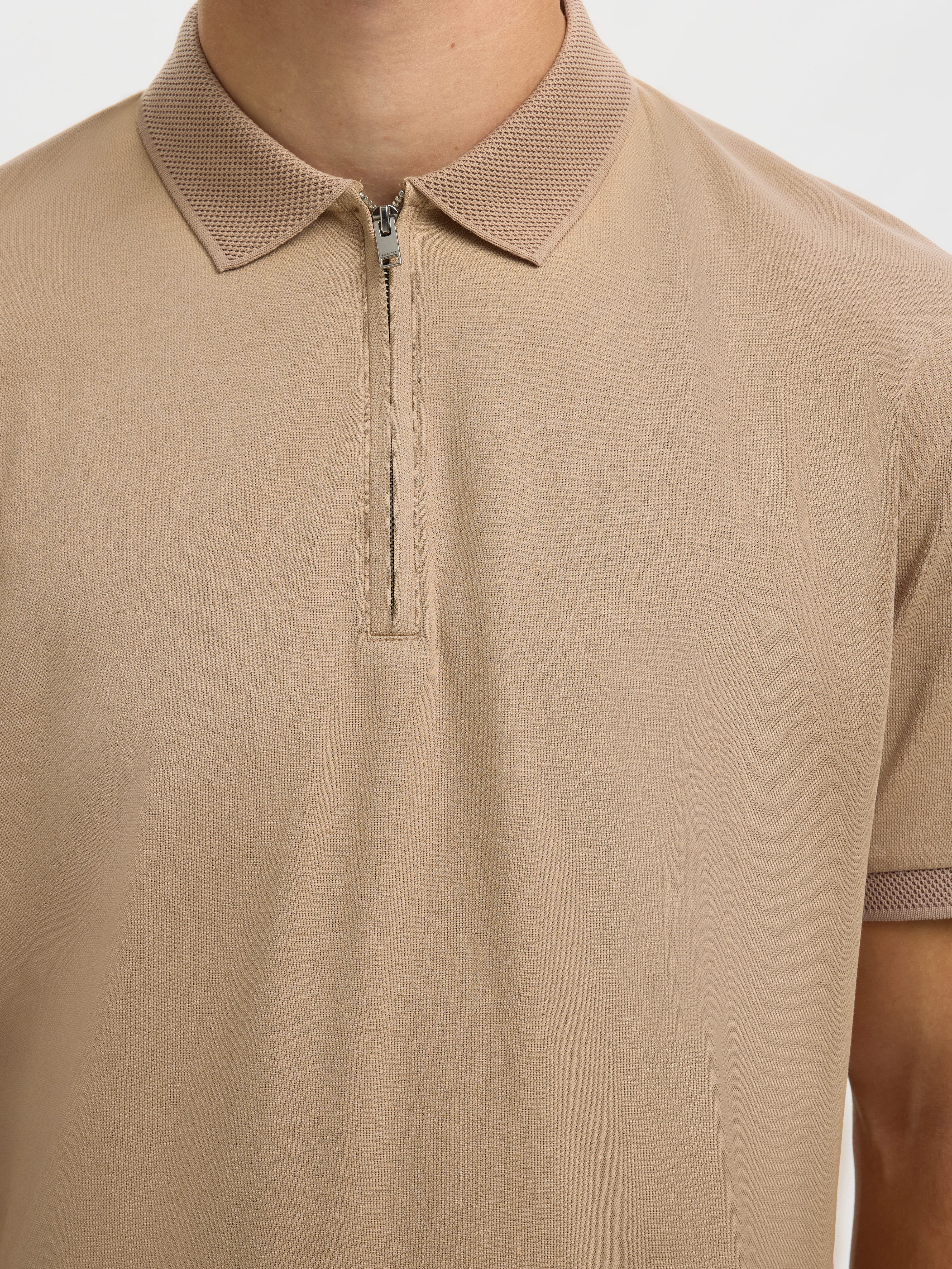Selected Poloshirt SLHFAVE ZIP SS POLO NOOS Baumwollmischung, regular fit günstig online kaufen