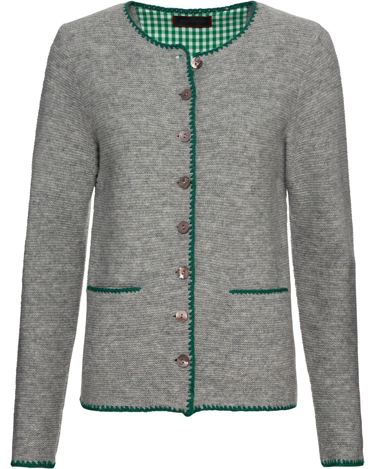 Strickjacke Linksstrickjacke mit Blumenstick
