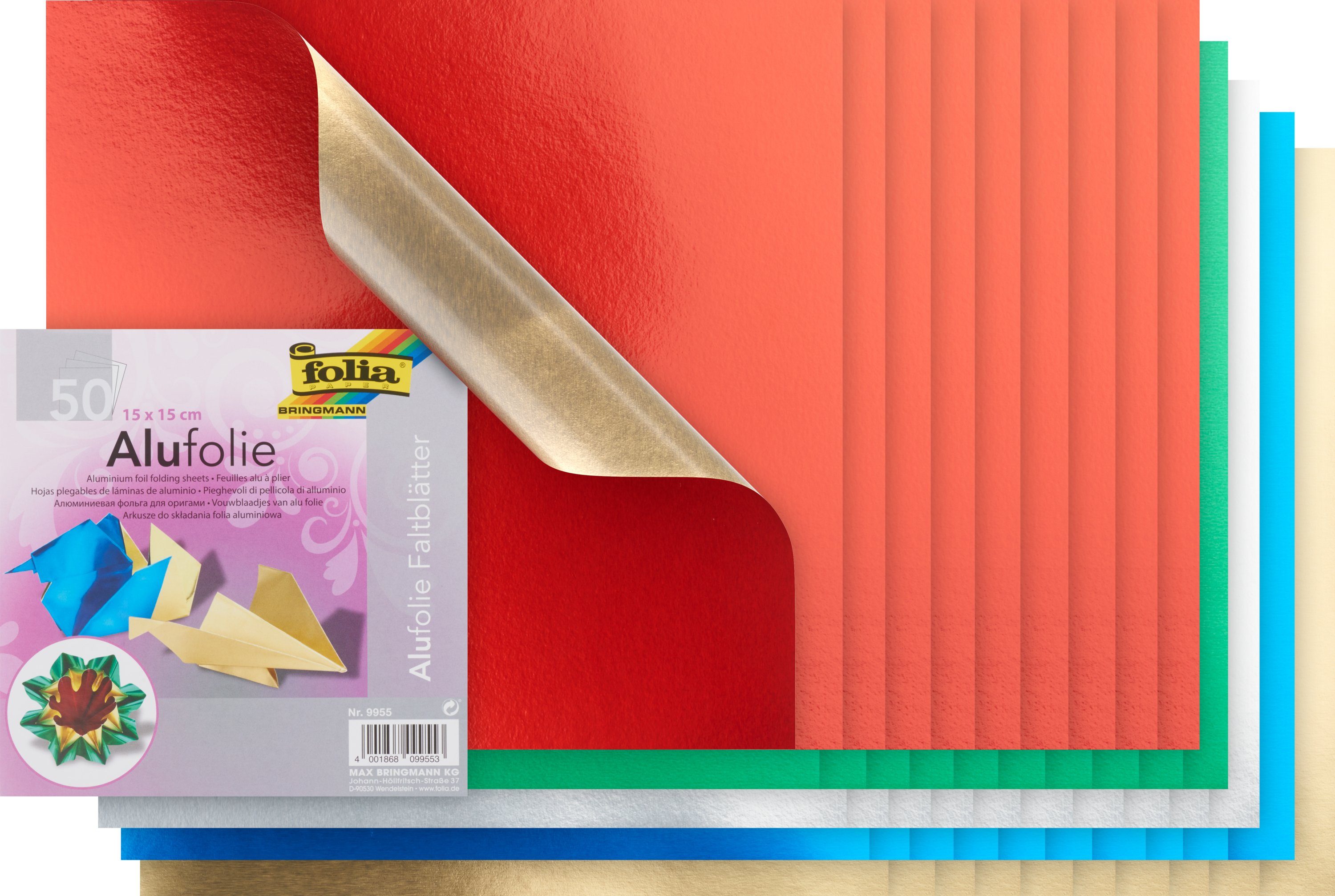 Folia Dekorationsfolie Faltblatt, 10 x 10 cm