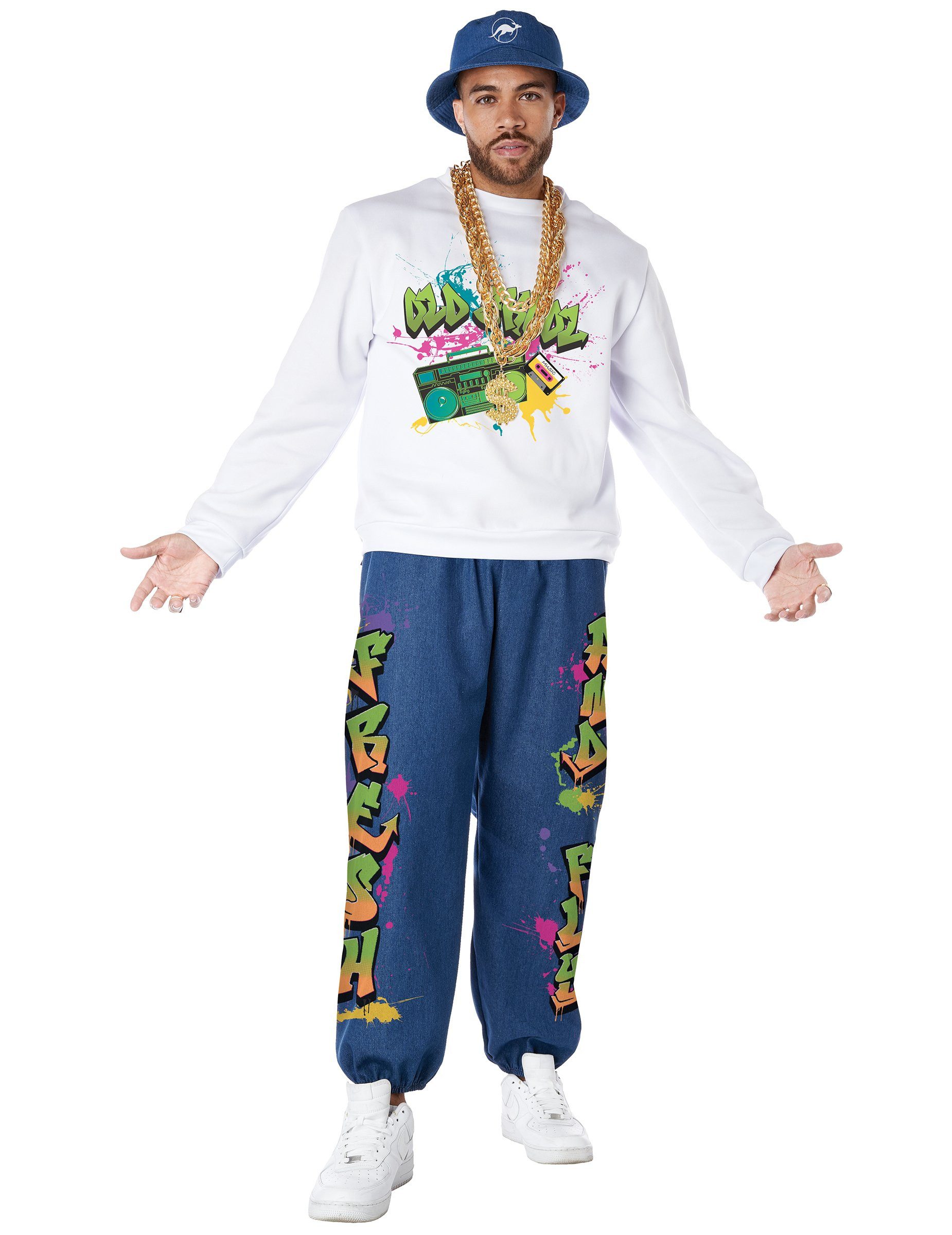 California Costumes Kostüm Hip Hop Oldschool Kostüm für Männer 90er Jahre-Kostüm